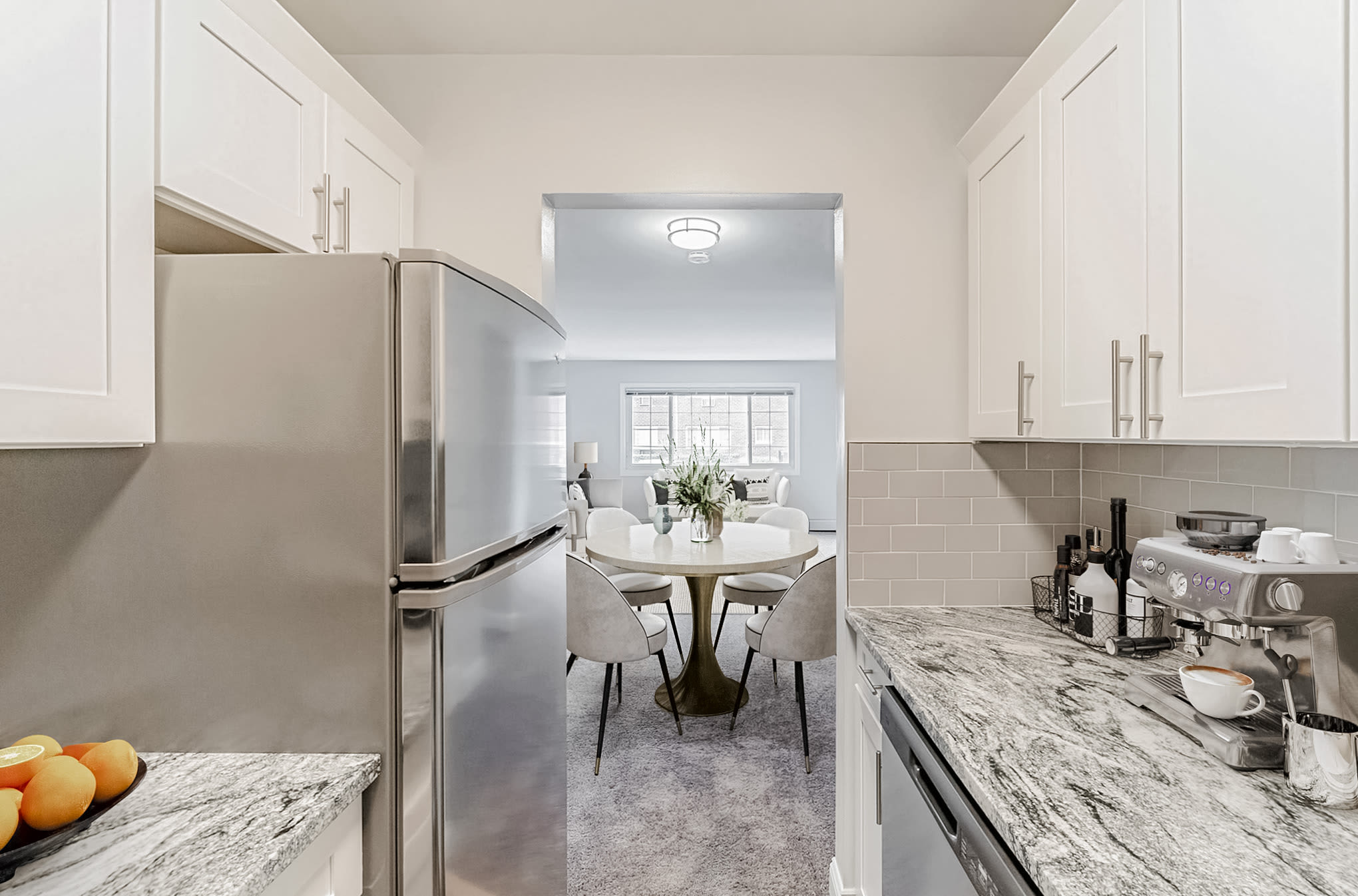 Updated kitchen cabinets at Eagle Rock Apartments at Mineola in Mineola, New York