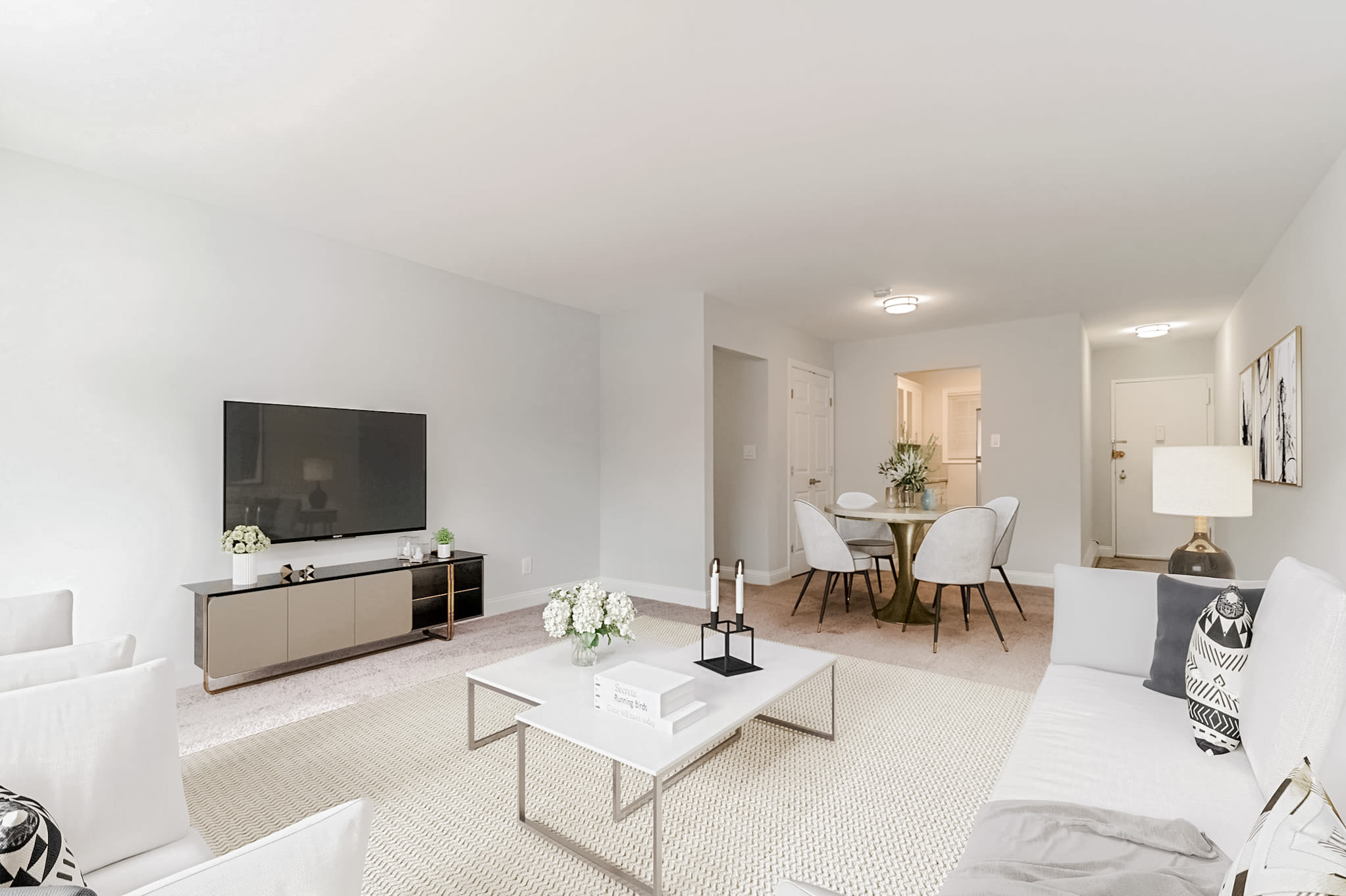 Large living room space at Eagle Rock Apartments at Mineola in Mineola, New York