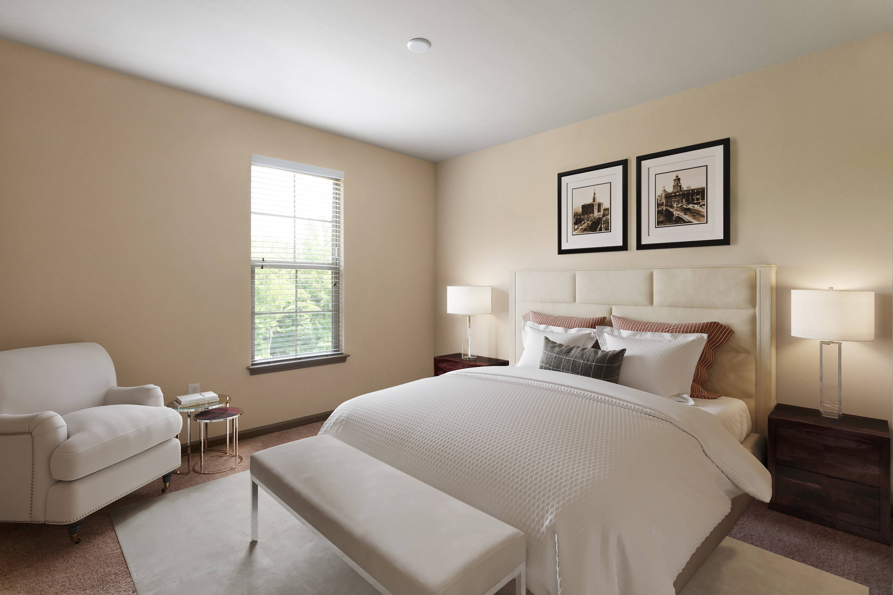 Luxurious bedroom at The Addison at South Tryon | Apartments & Townhomes in Charlotte, North Carolina