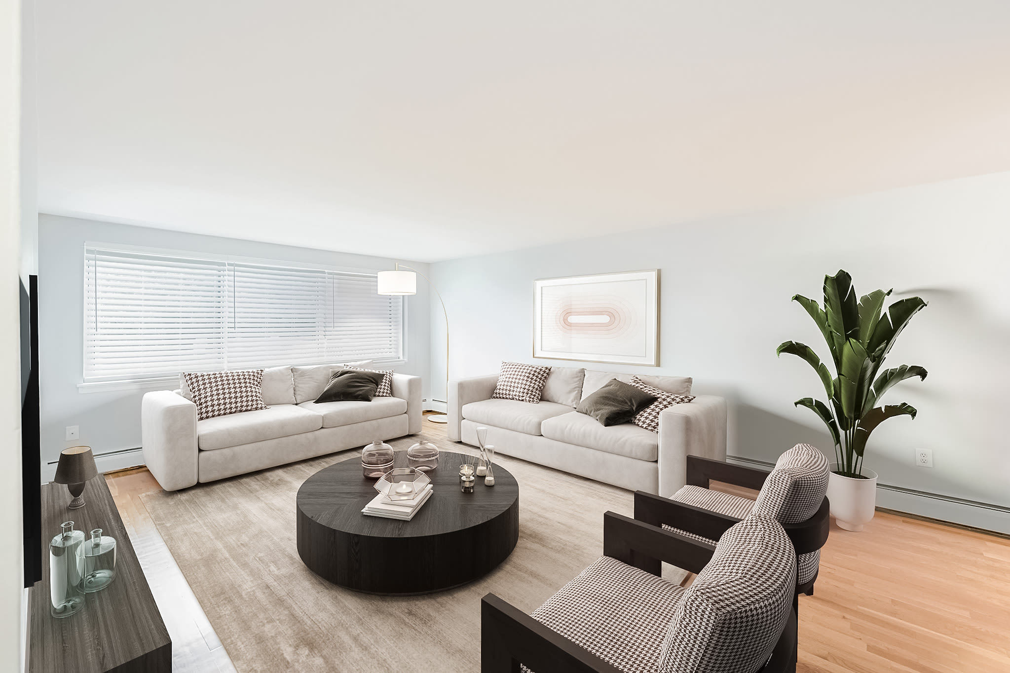 Spacious living room area at Eagle Rock Apartments at West Hartford in West Hartford, Connecticut