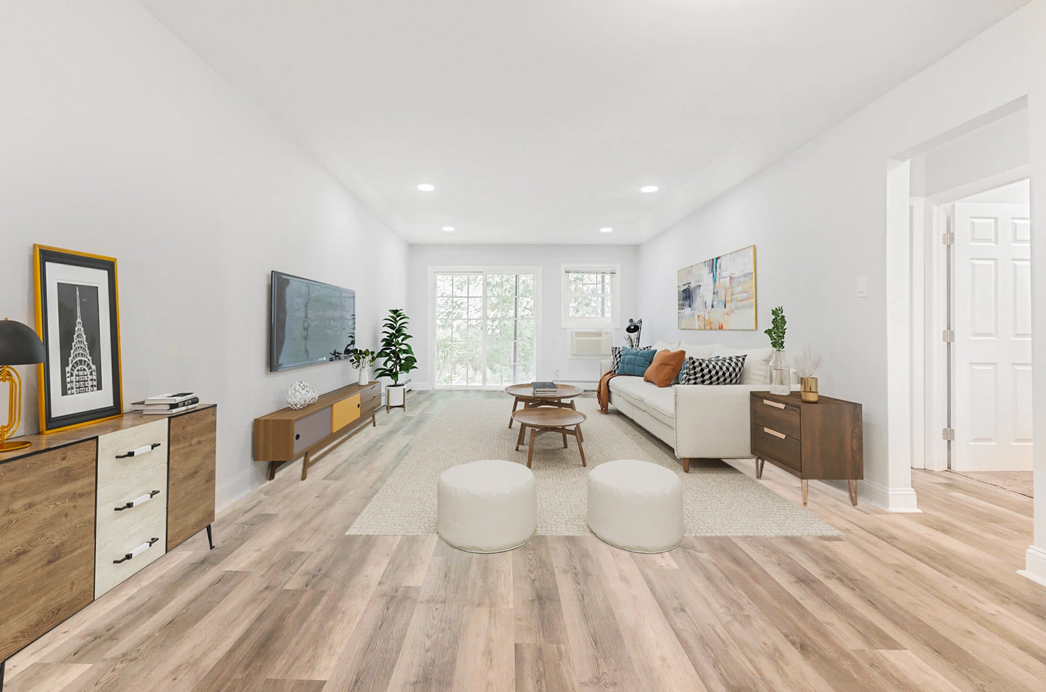 Hardwood floors throughout at Eagle Rock Apartments at Woodbury in Woodbury, New York