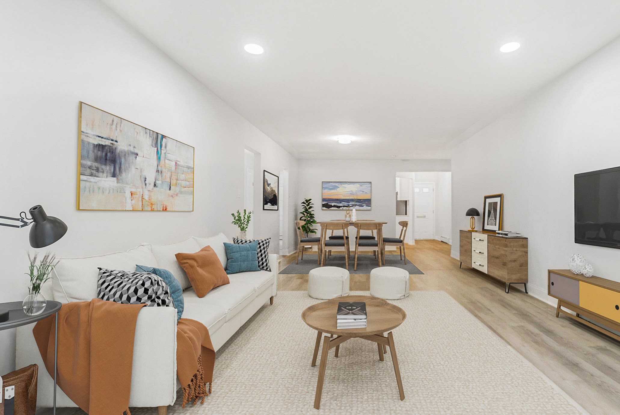Exceptional living room space at Eagle Rock Apartments at Woodbury in Woodbury, New York