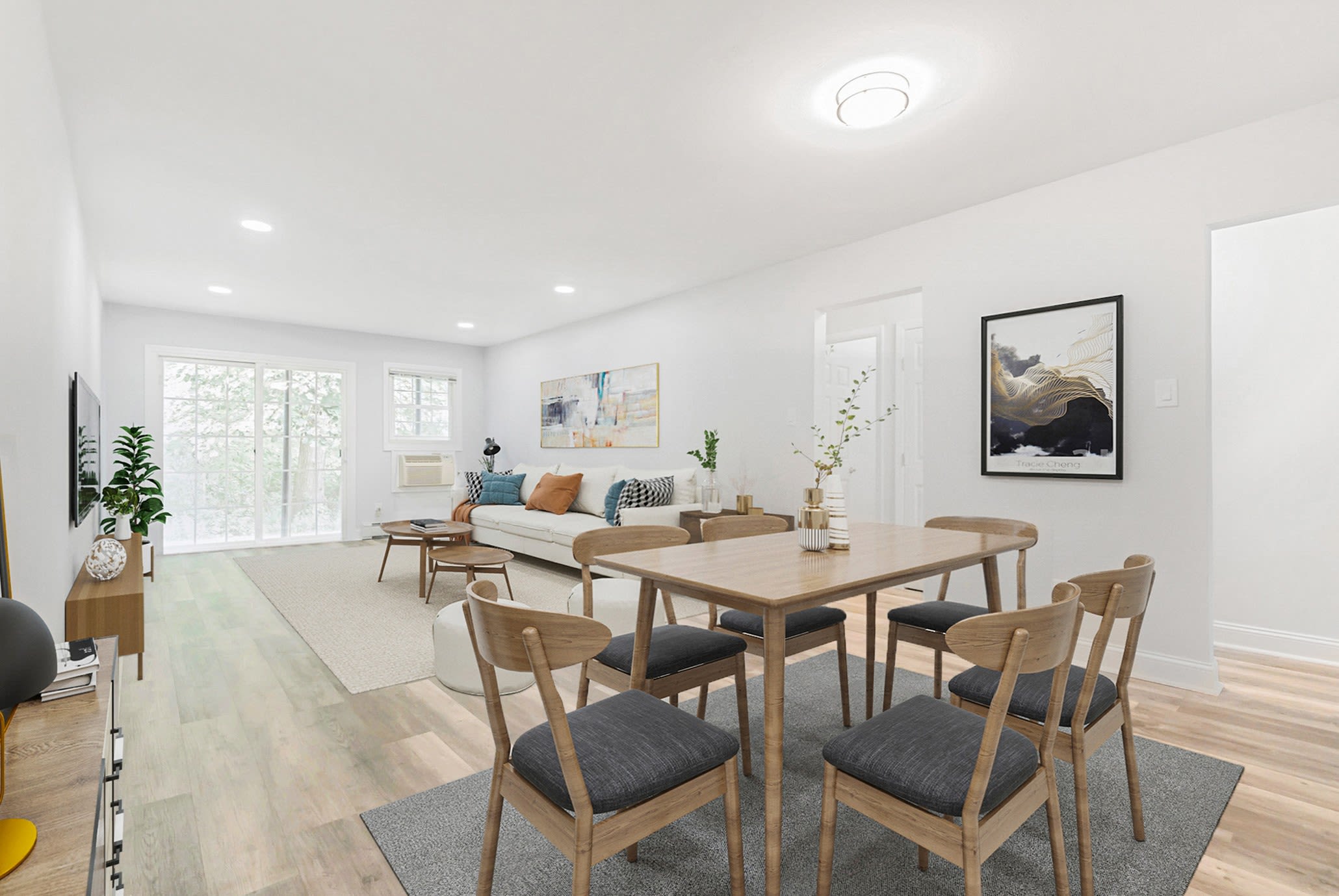 Space for dining room seating at Eagle Rock Apartments at Woodbury in Woodbury, New York