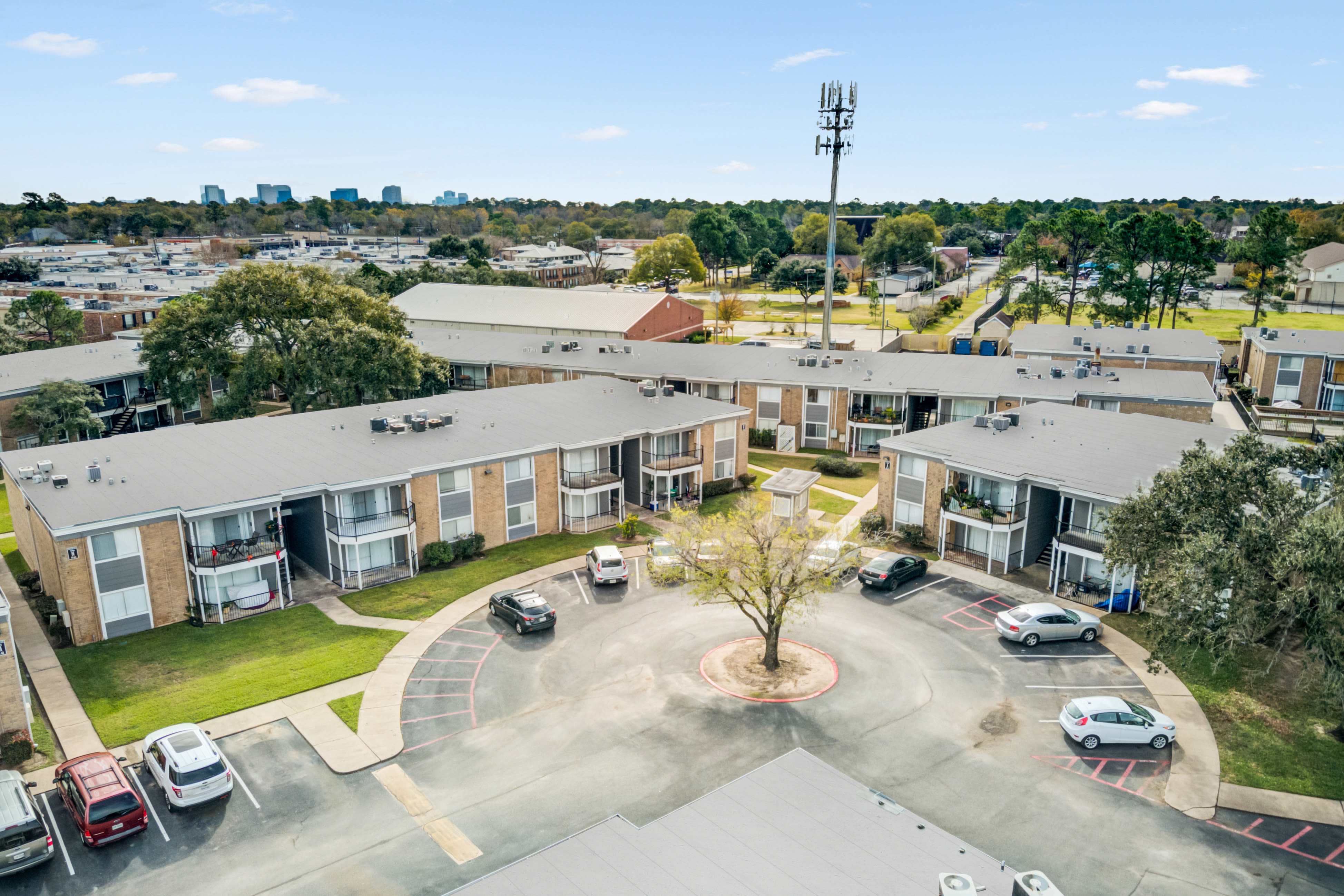 Parking aerial photo of Regents Walk in Houston, Texas