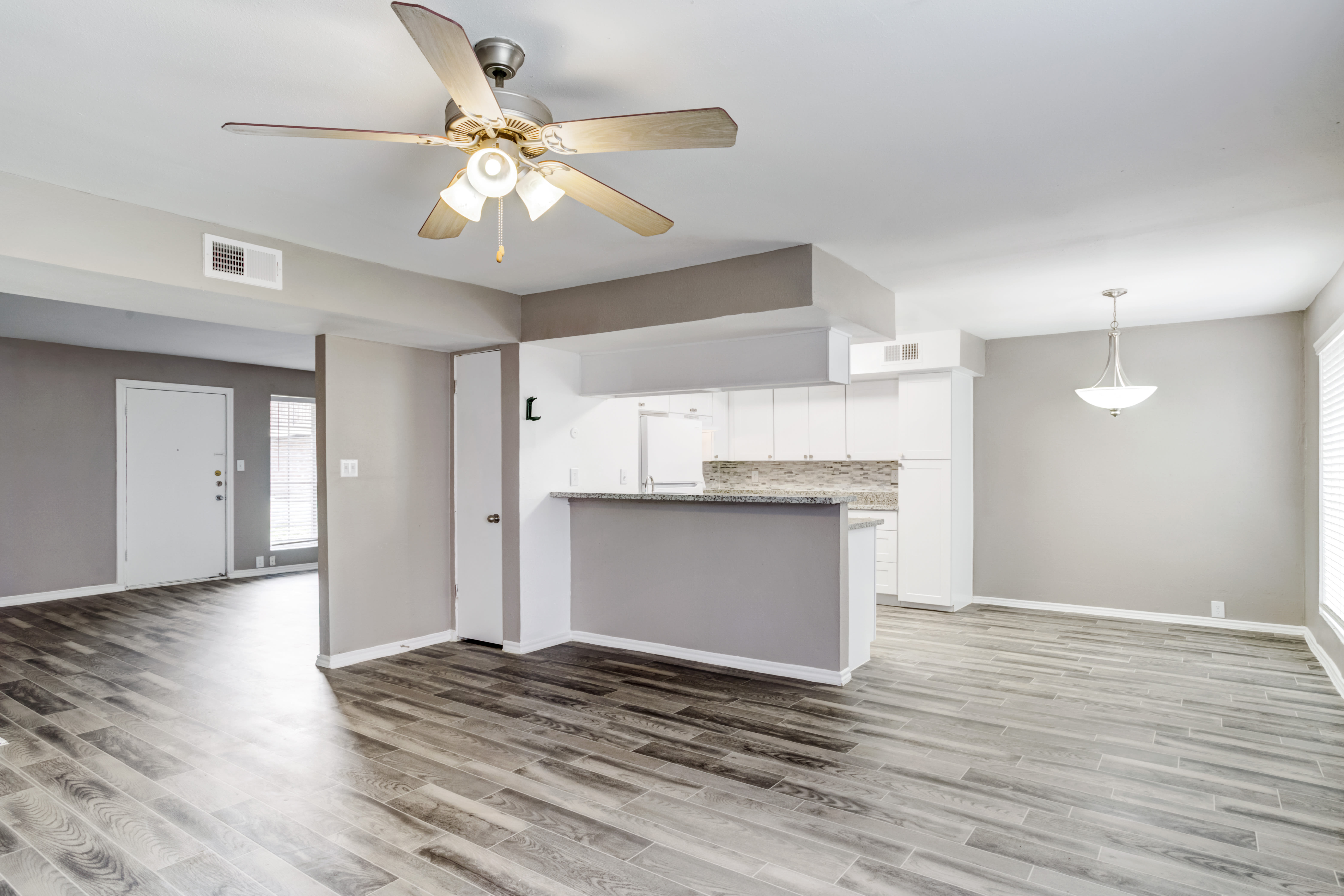 Fully equipped kitchen at Country Woods in Houston, Texas