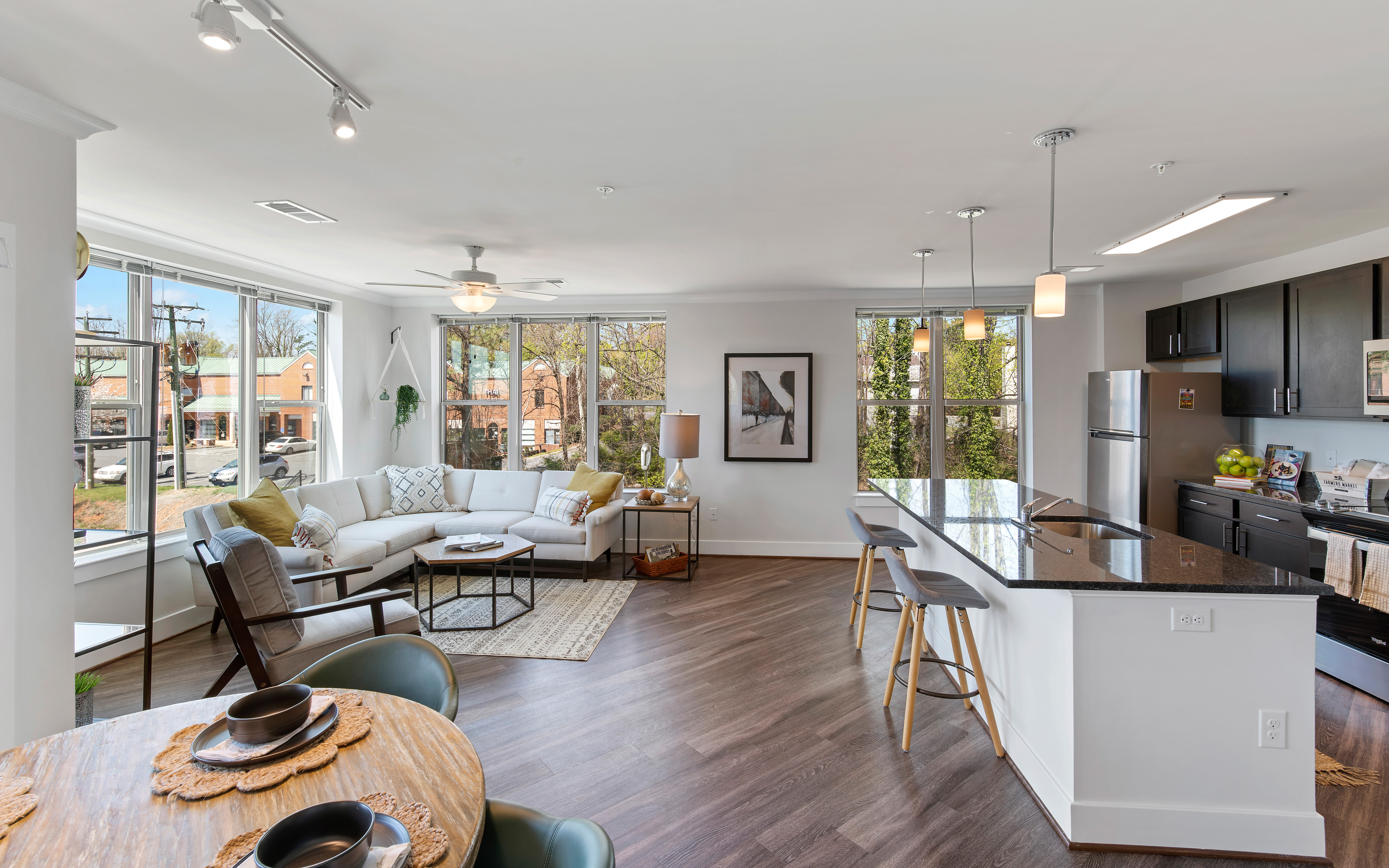 Large open room at 29 Central at Stonefield in Charlottesville, Virginia