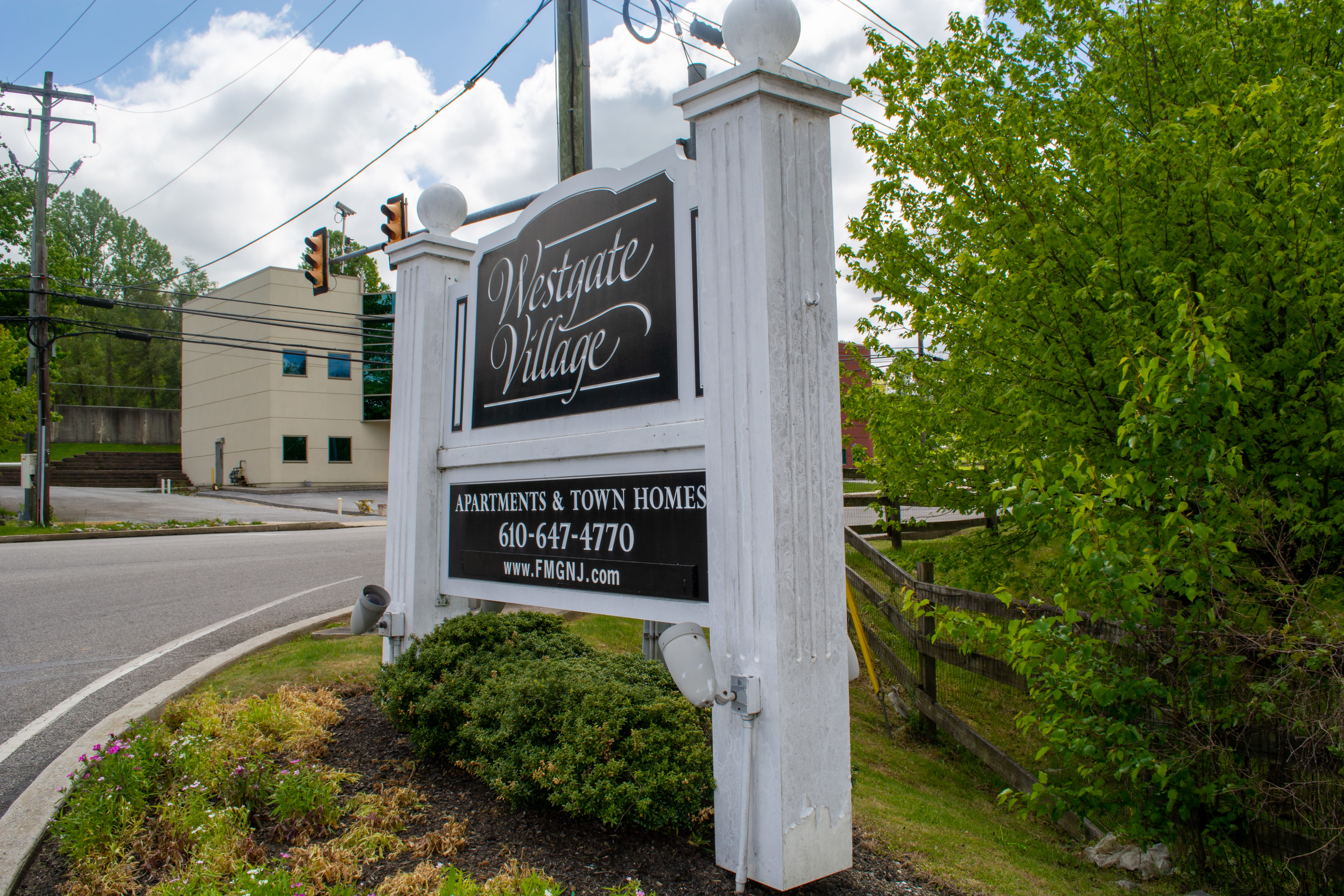 signage outside of Westgate Village Apartments in Malvern, Pennsylvania