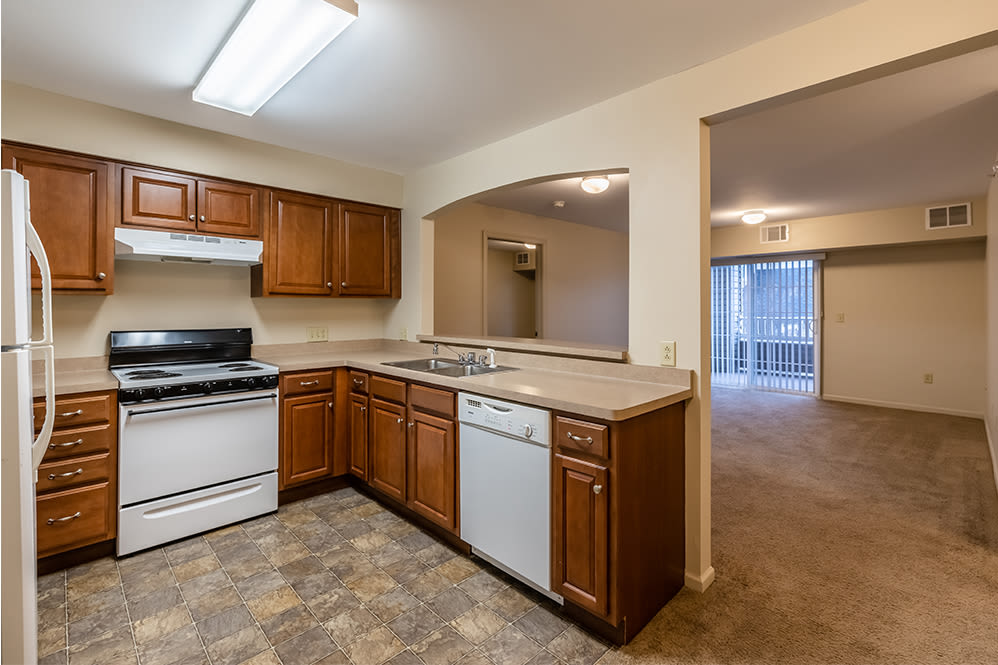 Kitchen at Greenwood Cove Apartments in Rochester, New York