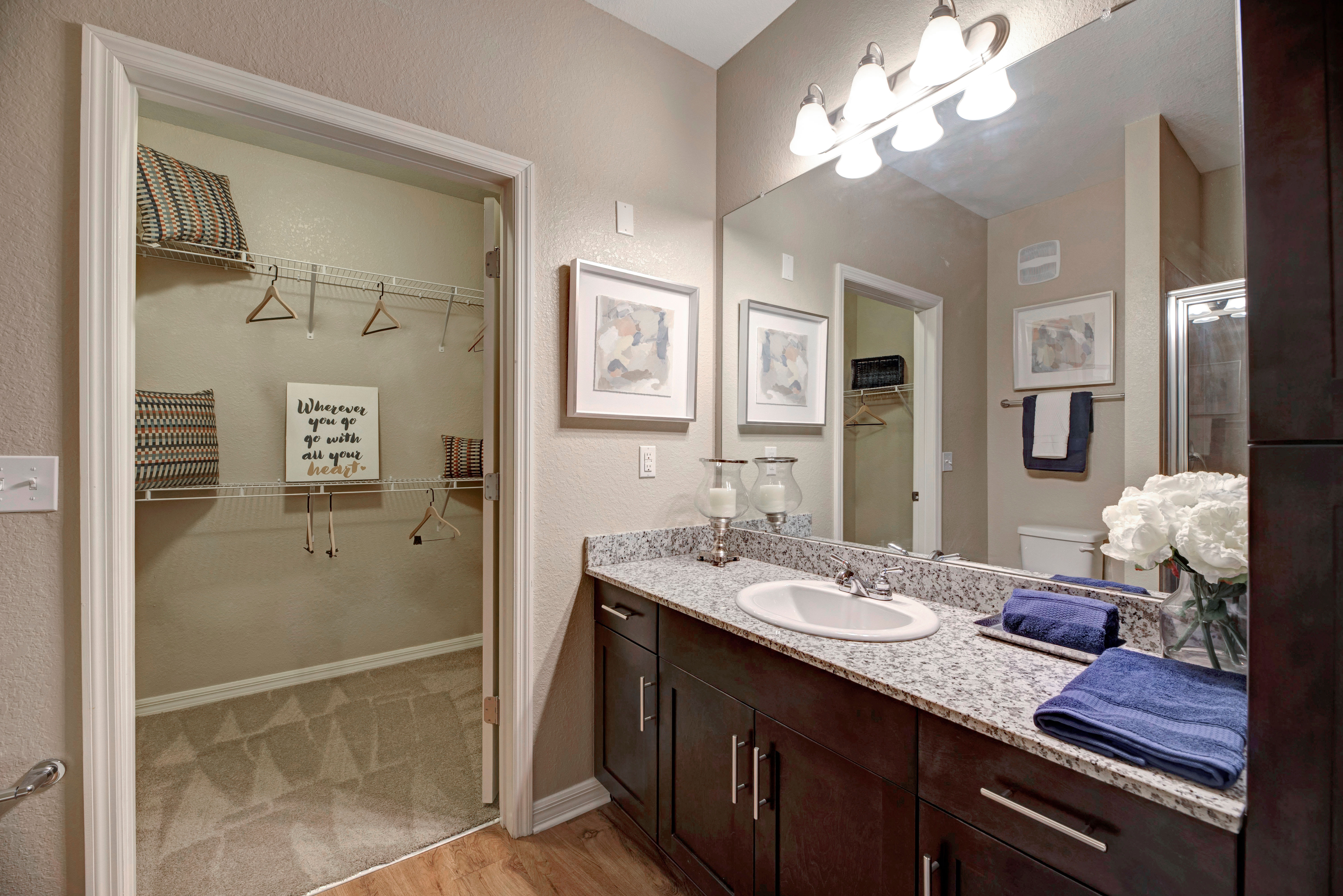 Bathroom with closet at Integra Lakes in Casselberry, Florida