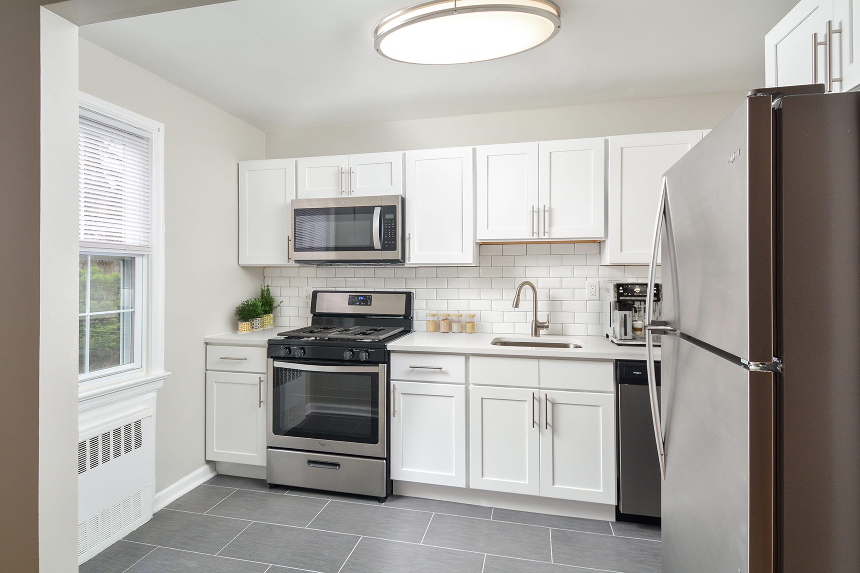 Upgraded kitchen at Parc at Summit in Summit, New Jersey