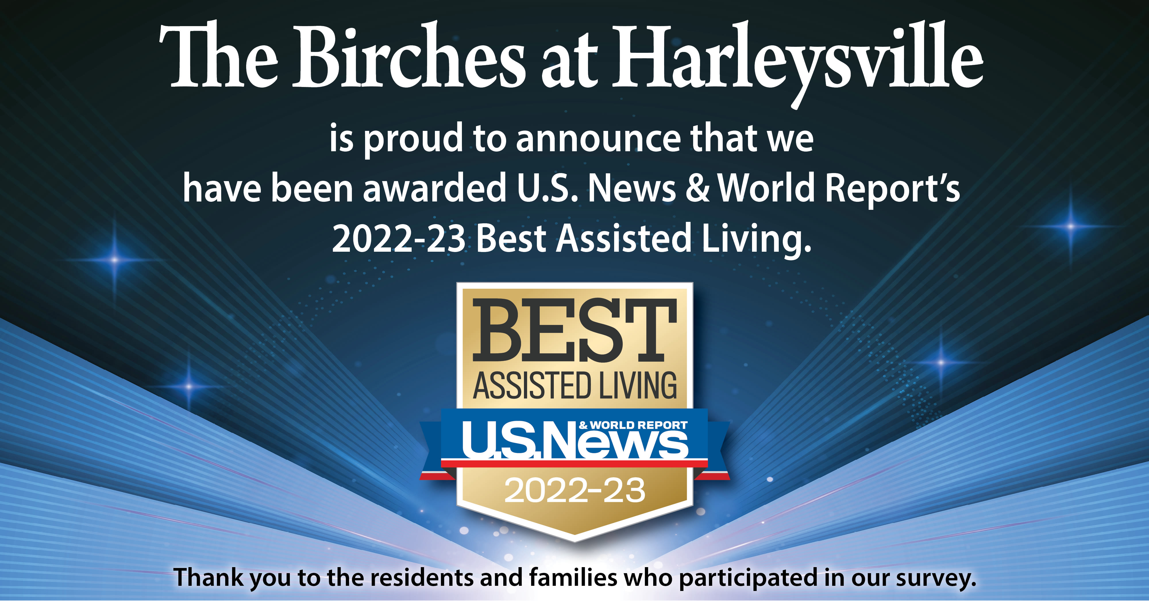 US News Best Senior Living Award 2022 for The Birches at Harleysville