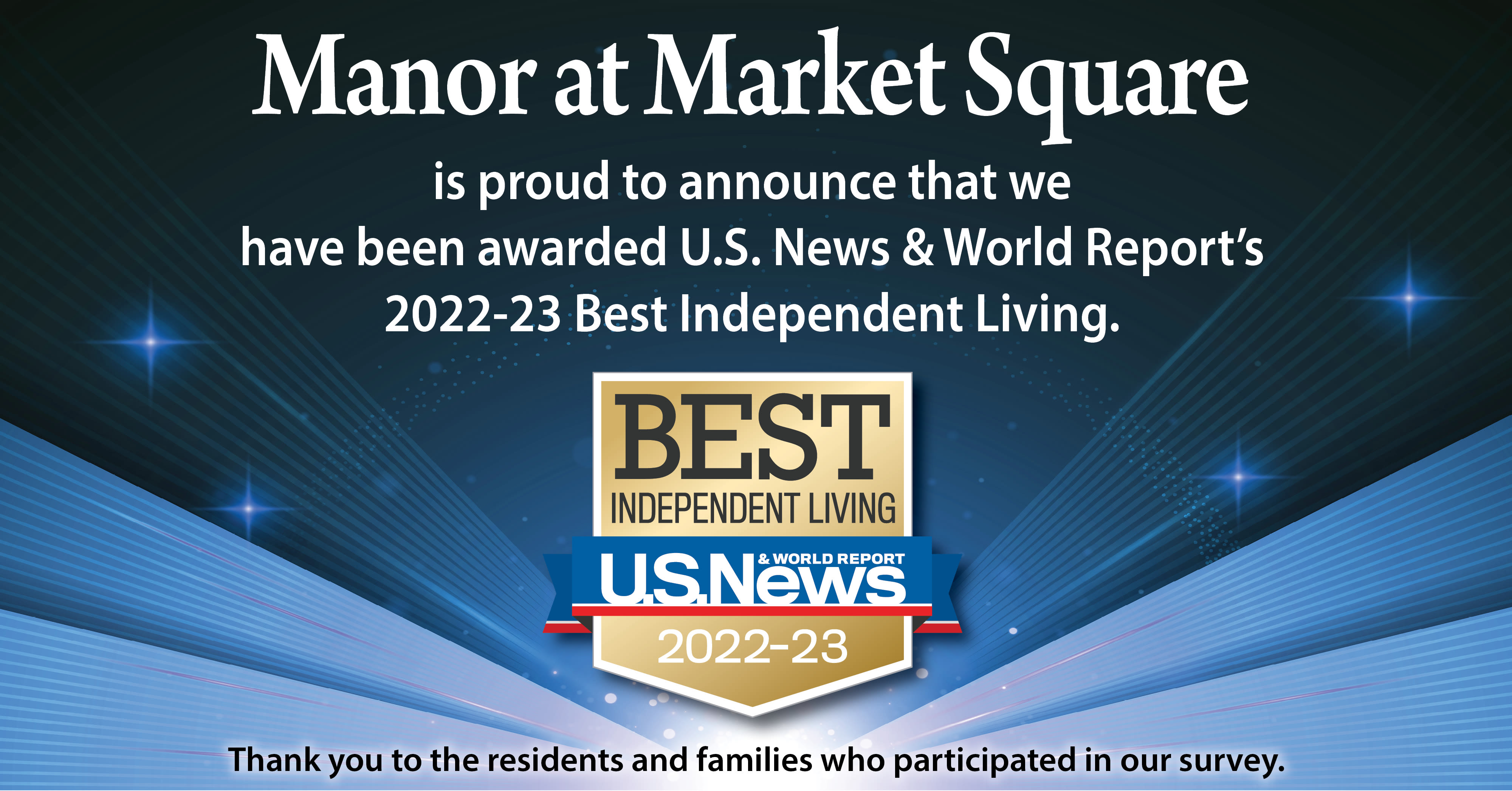 US News Best Senior Living Award 2022 for The Manor at Market Square
