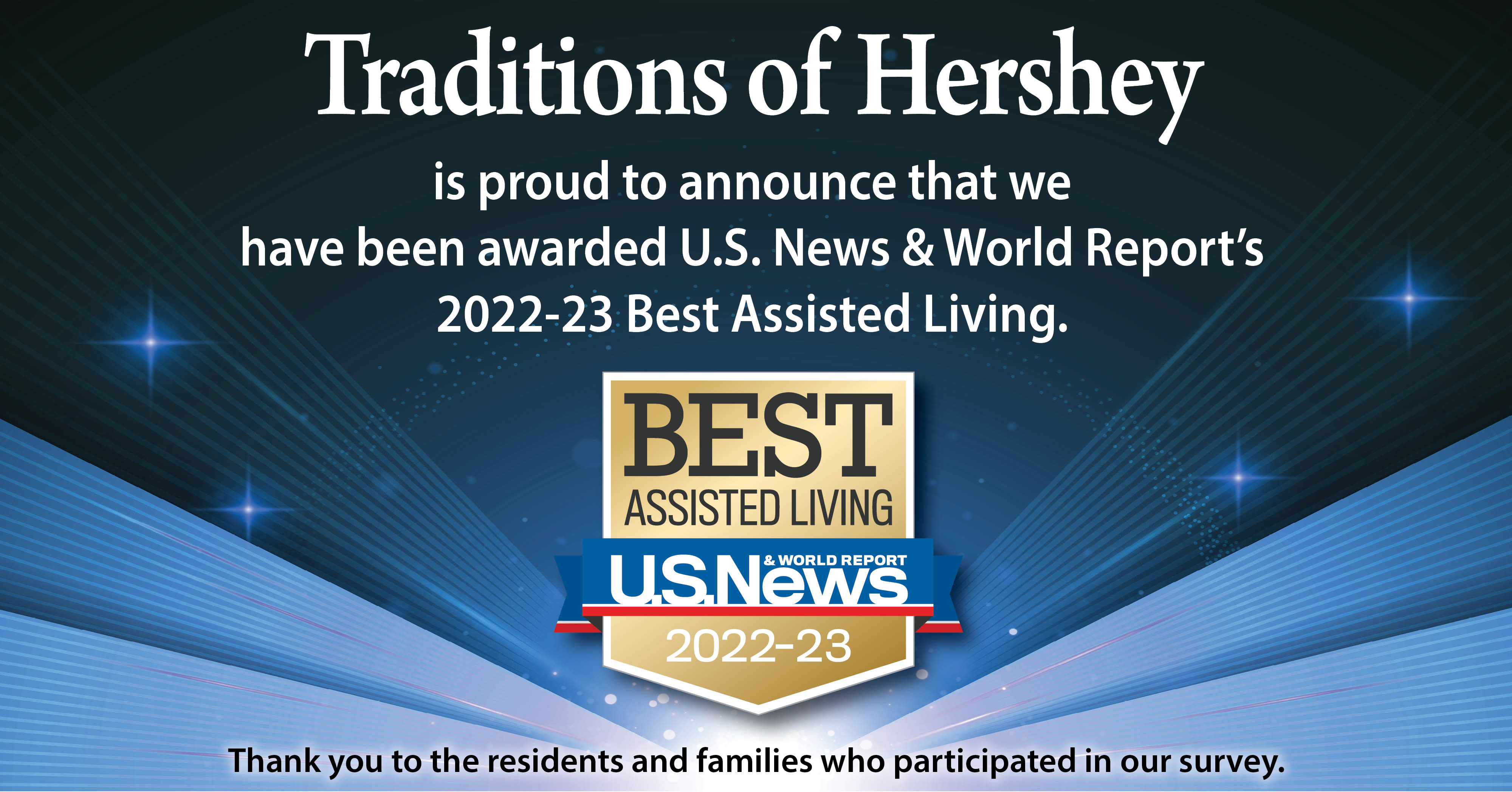 US News Best Senior Living Award 2022 for Traditions of Hershey