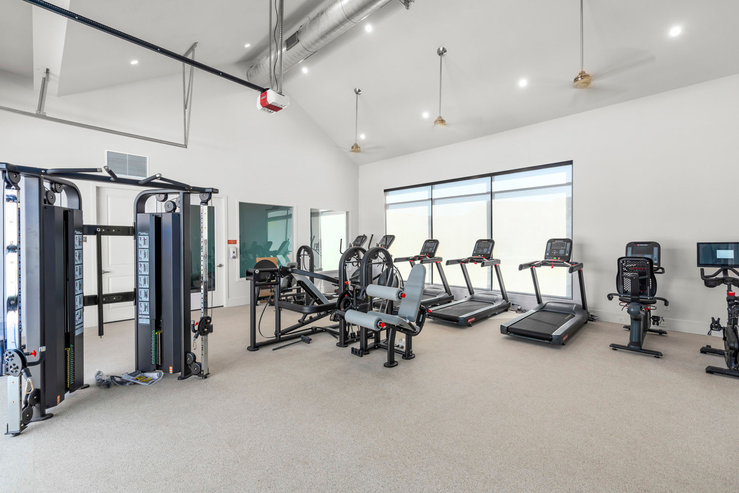 Fitness center at The Kelton Apartments in American Fork, Utah