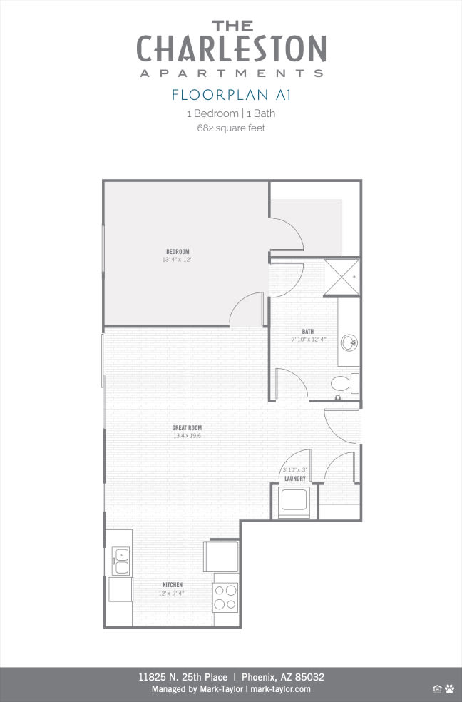 Charleston A1 bedroom 2D floor plan image