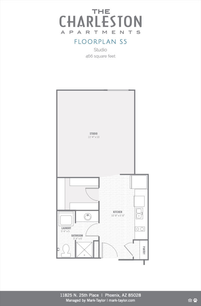 Charleston studio S5 2D floor plan image