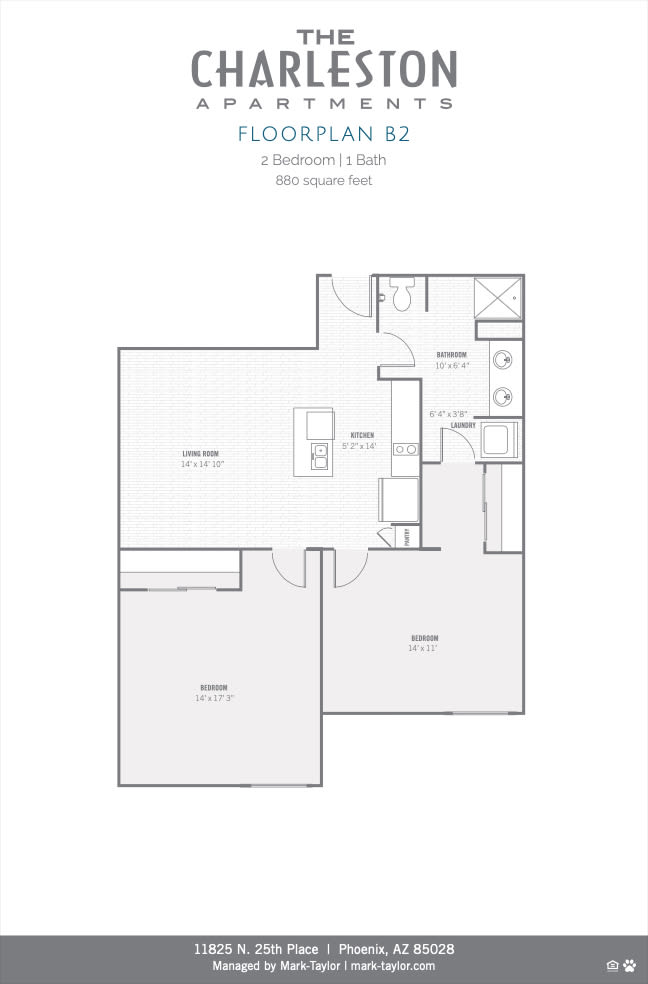 Charleston B2 2 Bedroom 2D floor plan image