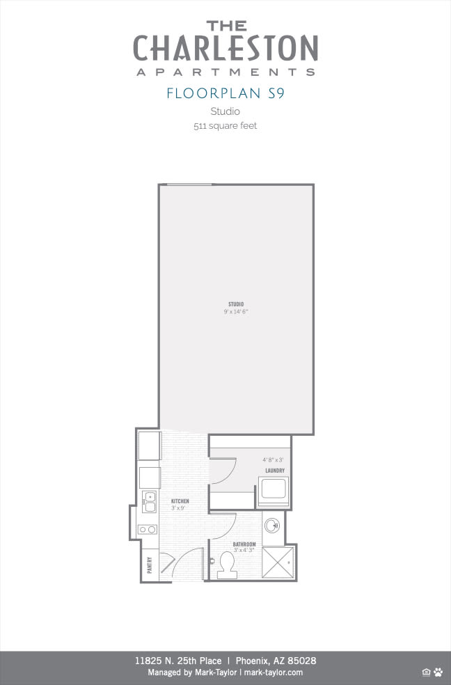 Charleston studio S9 floor plan image