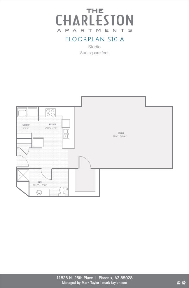 Charleston studio S10 floor plan image