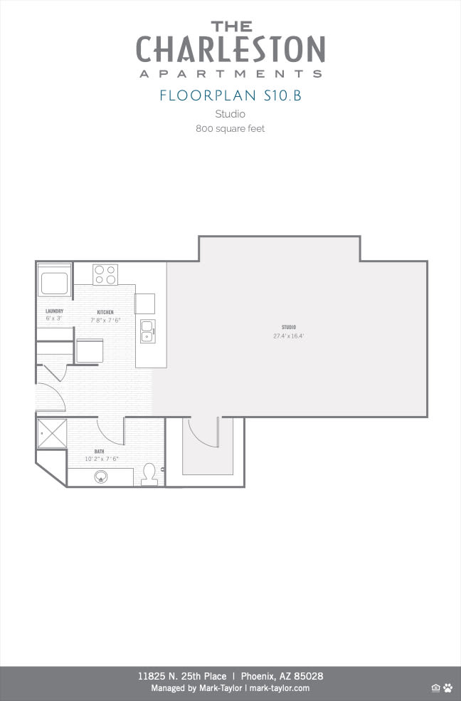 Charleston studio S10.B floor plan image