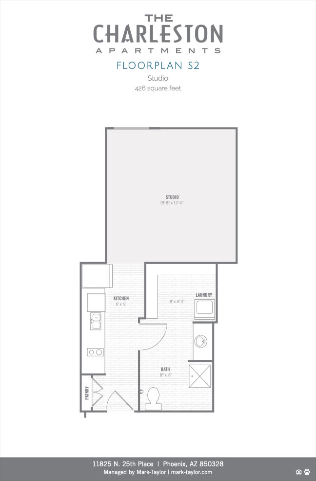 Charleston studio S2 2D floor plan image