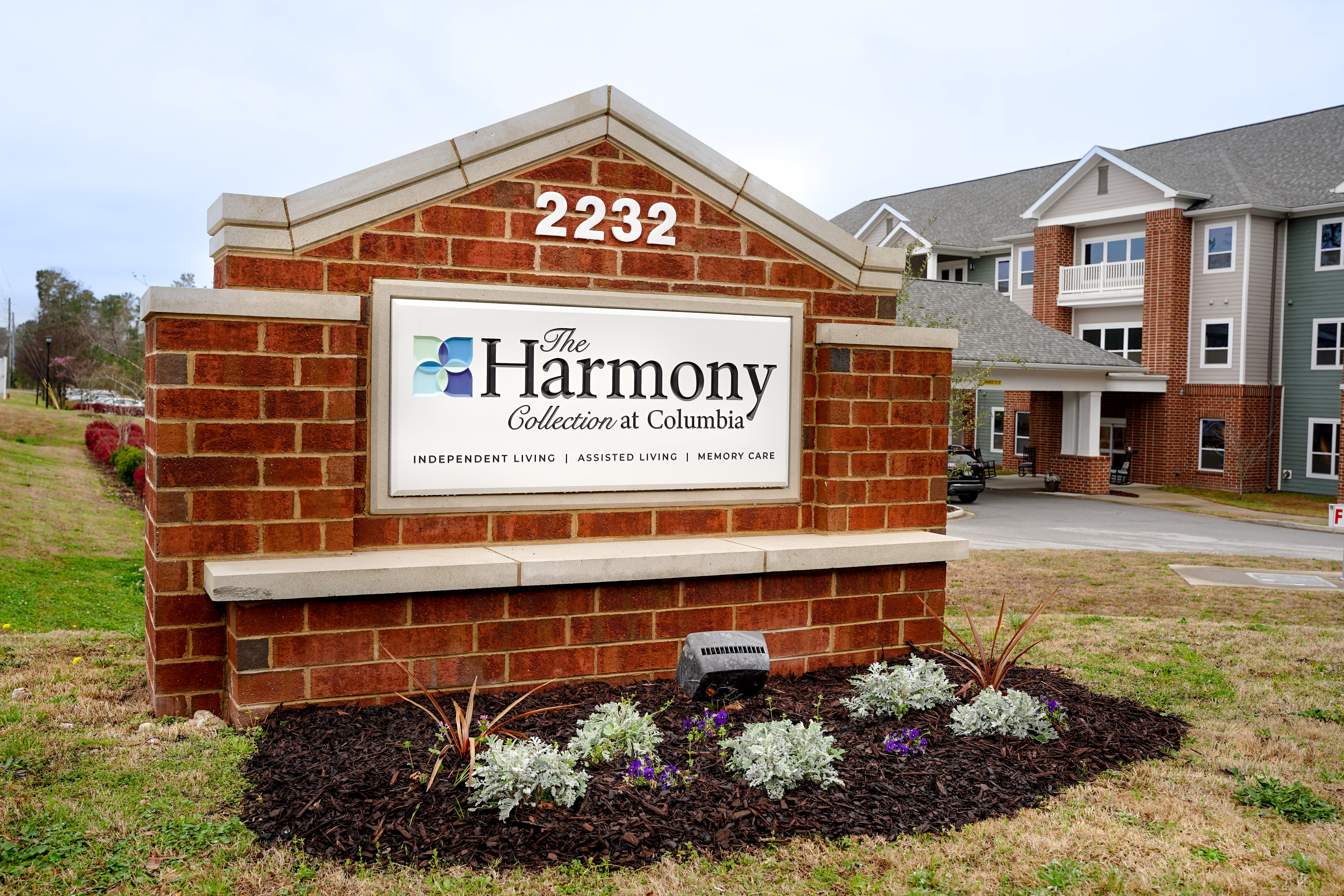 Signage of an apartments at The Harmony Collection at Columbia in Columbia, South Carolina