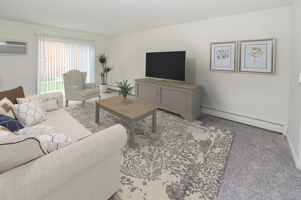 Beautiful Living Room at Warwick Terrace Apartment Homes in Somerdale, New Jersey