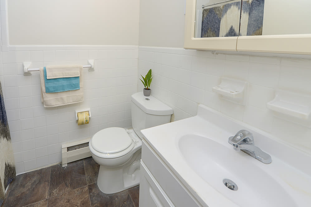 Bathroom at Warwick Terrace Apartment Homes in Somerdale, New Jersey