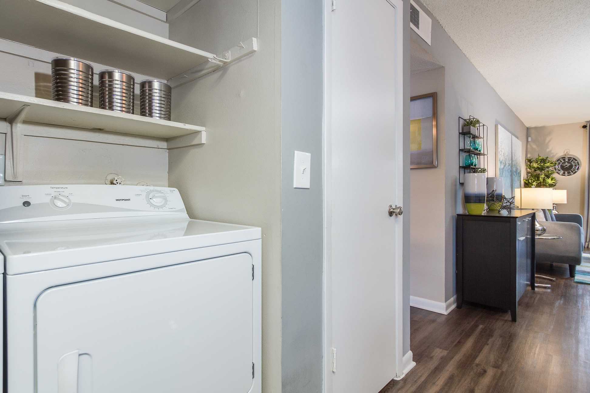 Full-size in home washer and dryer at Central Place at Winter Park in Winter Park, Florida