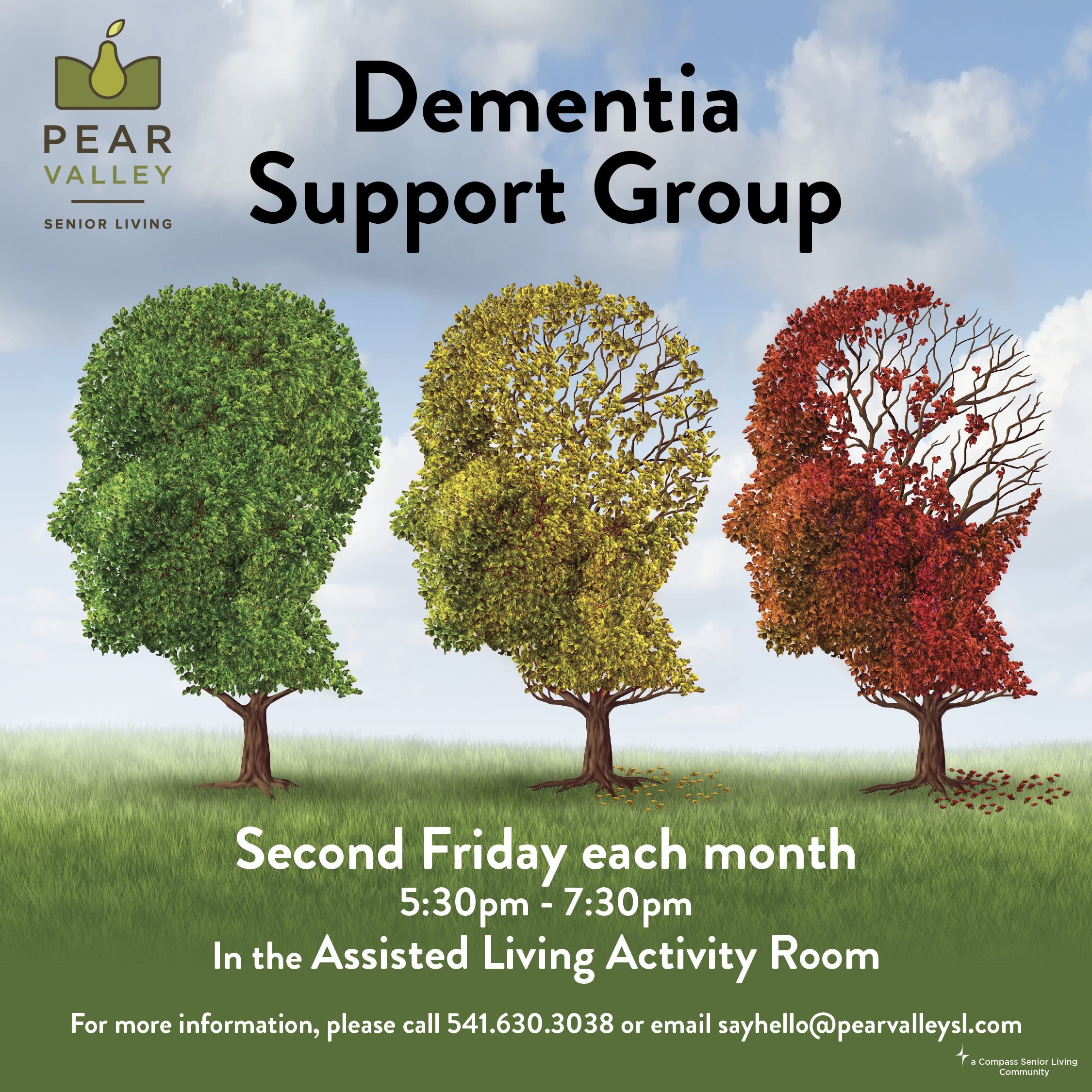Dementia support group recurring event flyer