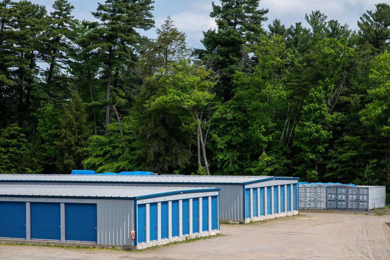 higher up view of units at Apple Self Storage - Port Carling in Port Carling, Ontario