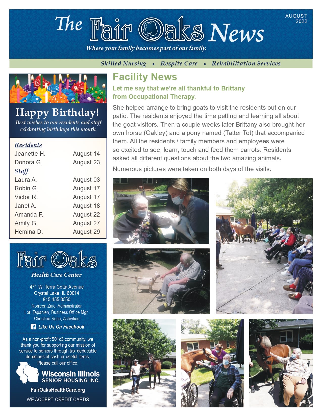 August 2022 Newsletter