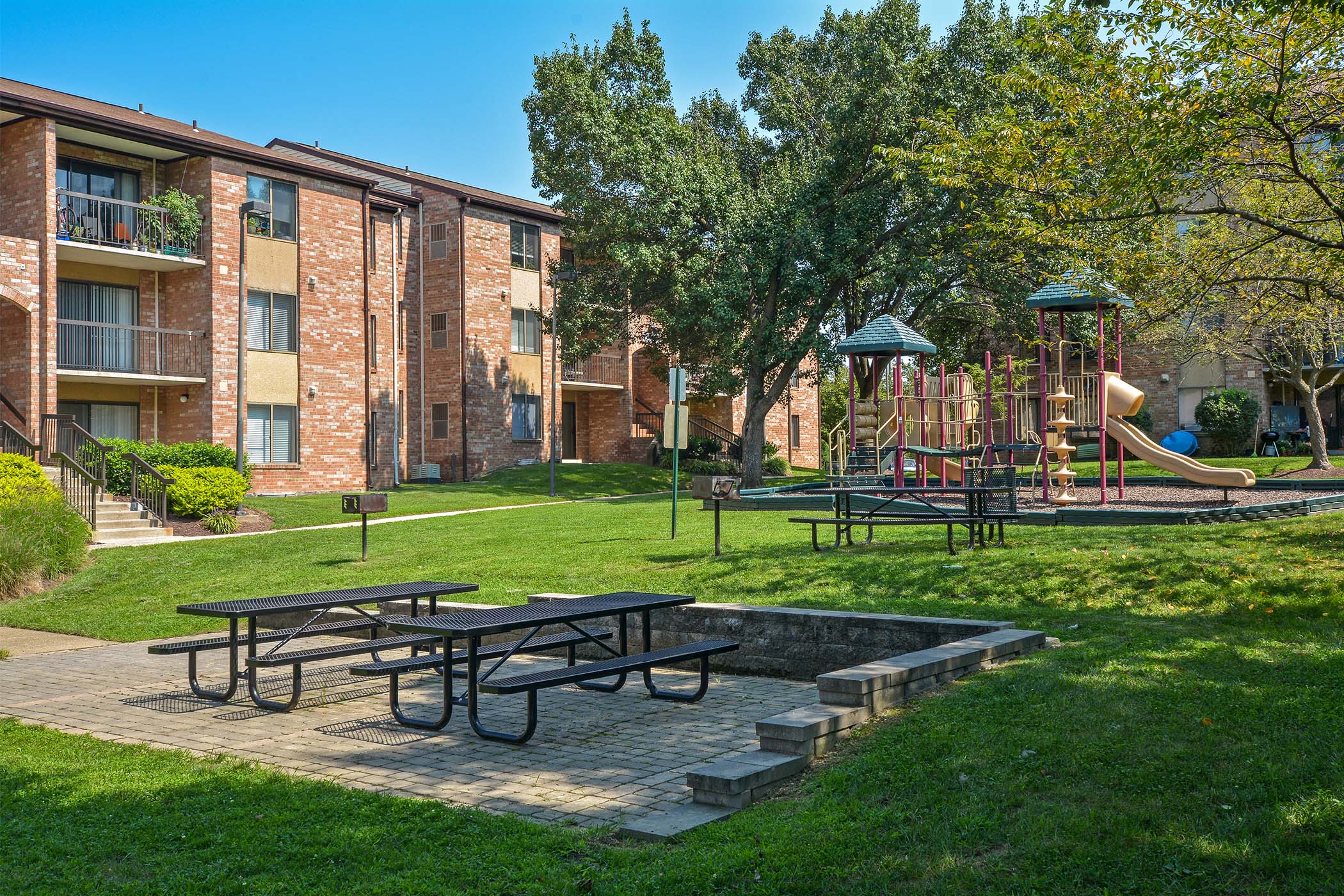 exterior view of the apartments at The Flats at Columbia Pike, Silver Spring, Maryland