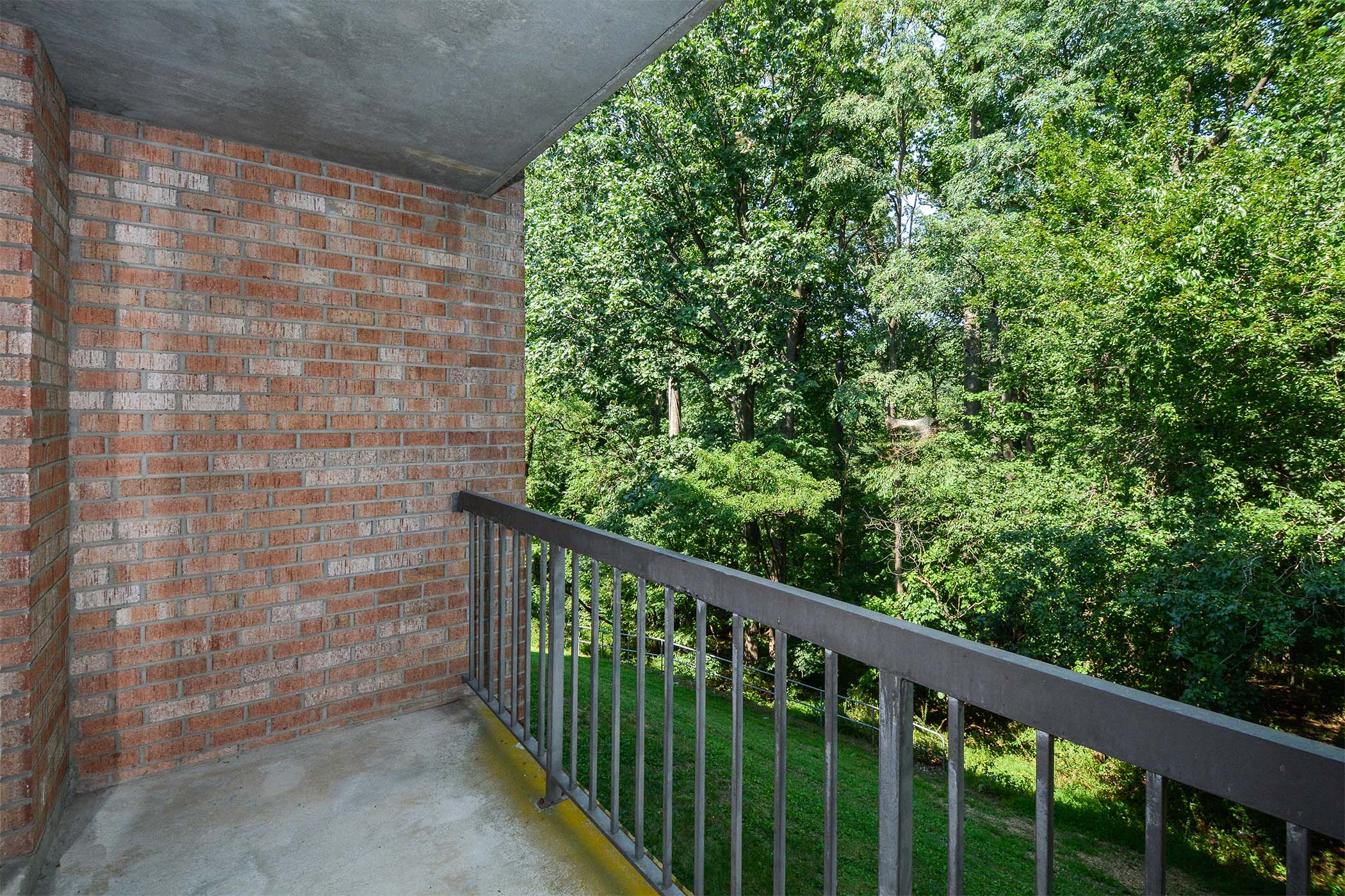 Apartment patio at The Flats at Columbia Pike, Silver Spring, Maryland