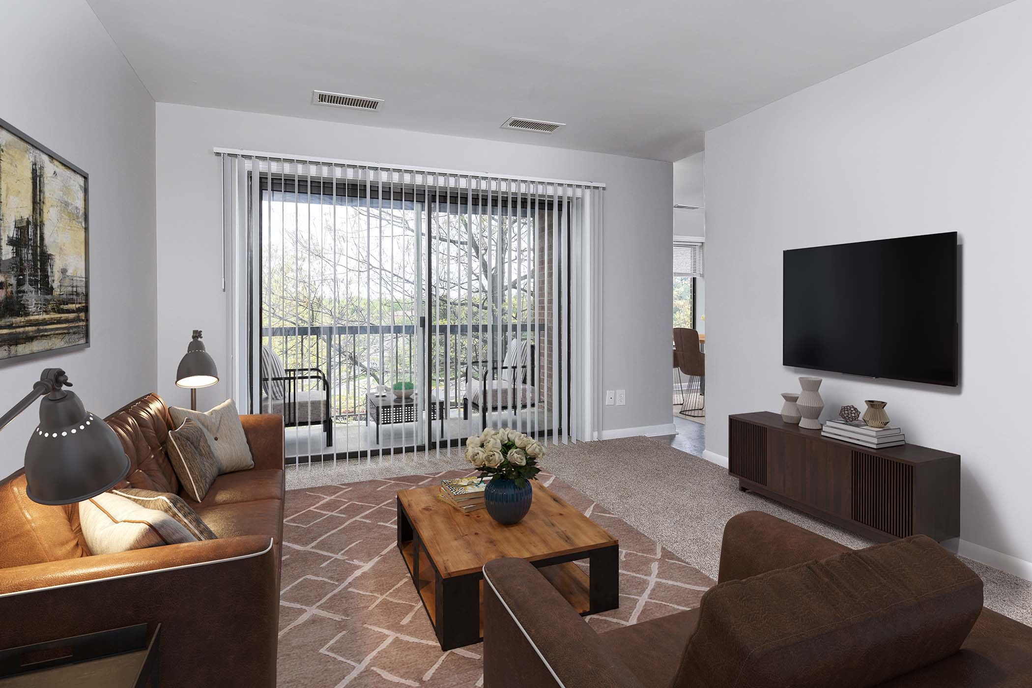 Living room at The Flats at Columbia Pike, Silver Spring, Maryland