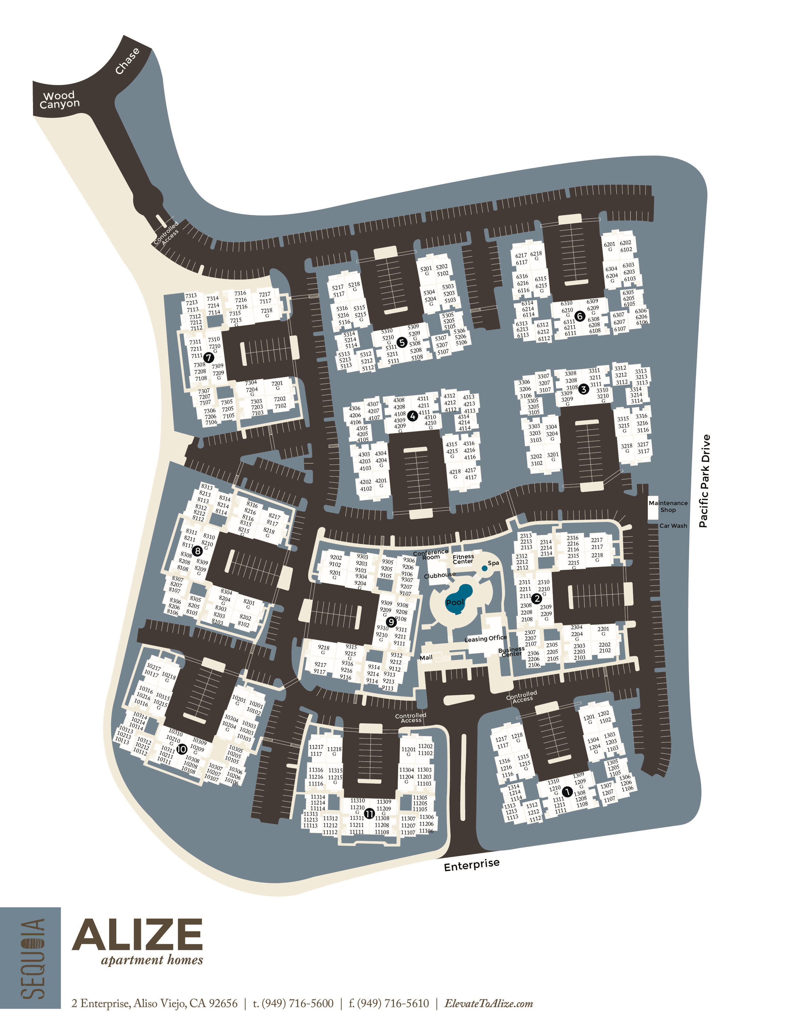 Community map of Alize at Aliso Viejo Apartment Homes in Aliso Viejo, California