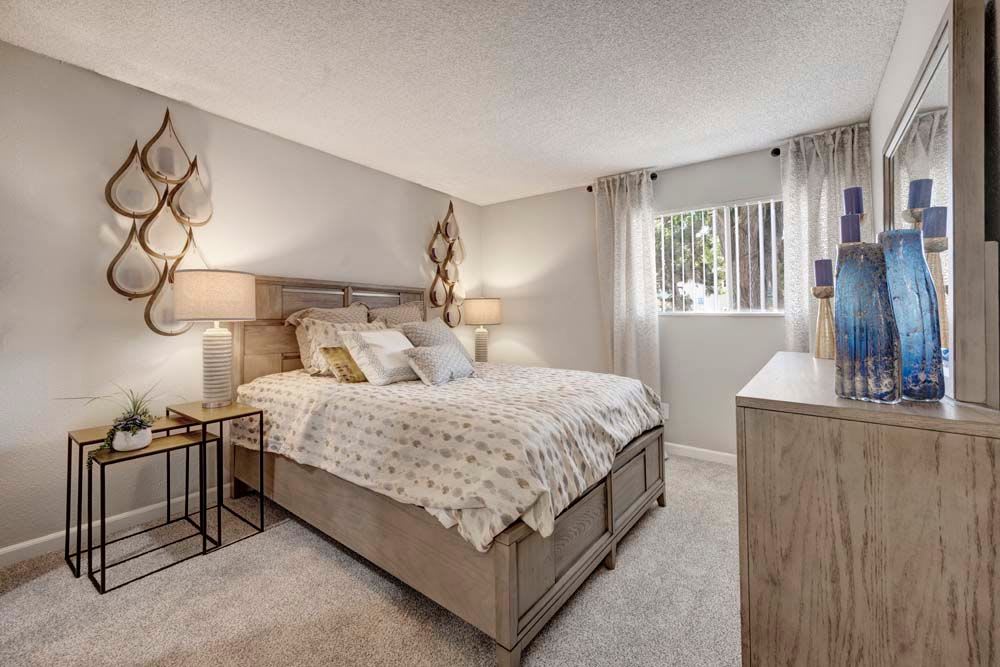 Cozy Bedroom at Hampden Heights Apartments in Denver, Colorado 
