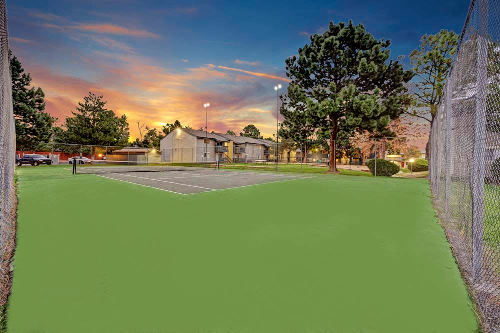 Beautiful Tennis Courts at Hampden Heights Apartments in Denver, Colorado