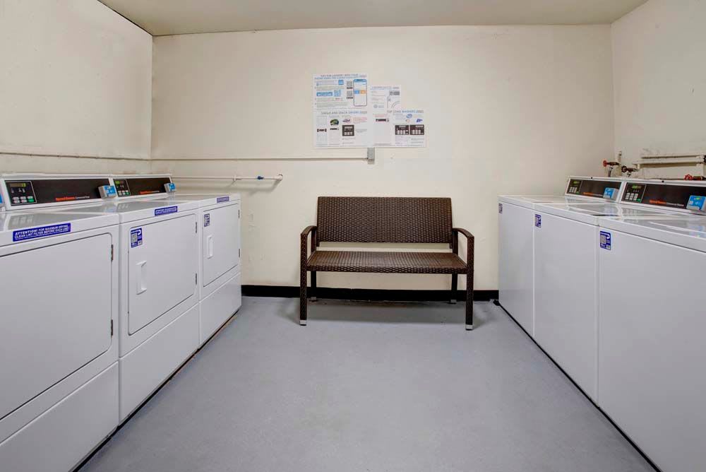 Community laundry room at The Manors in Pomona, New York