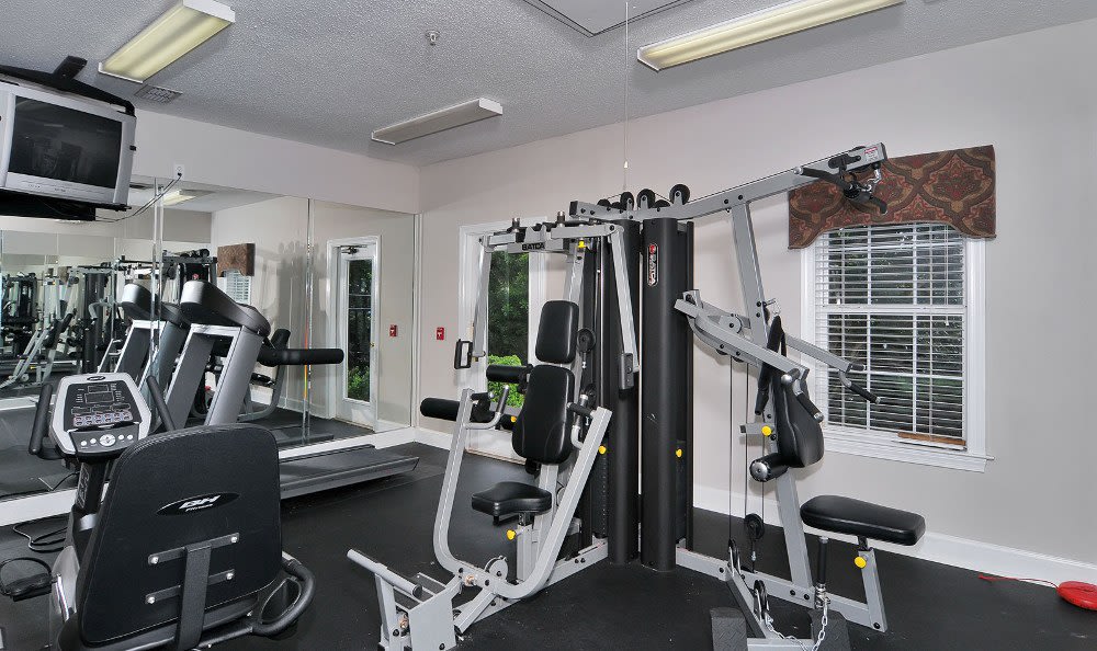 Fitness Center with ample workout equipment at Cherokee Summit Apartments in Acworth, Georgia