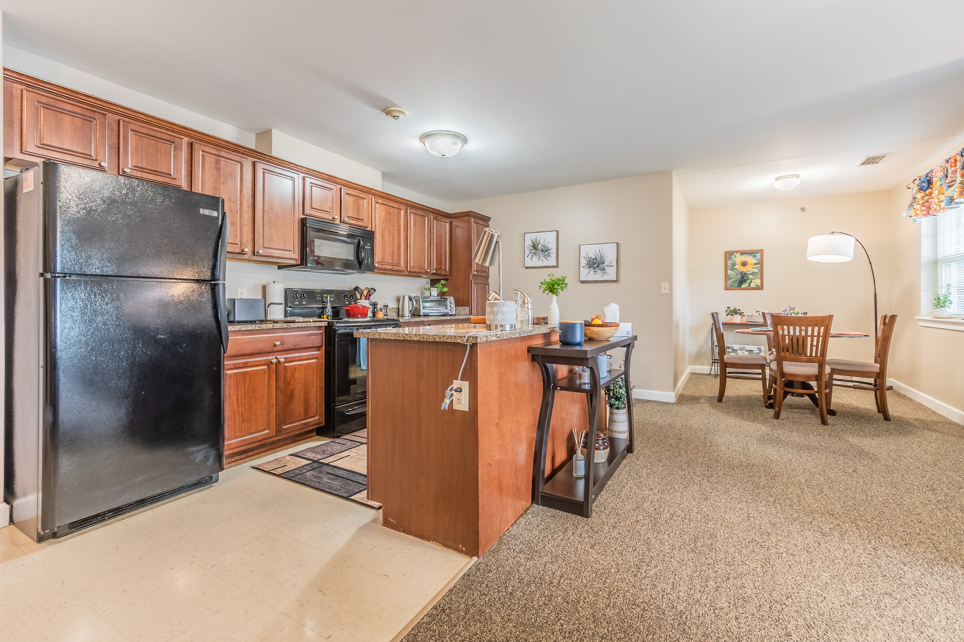 Spacious kitchen at Schuyler Commons in Utica, New York.
