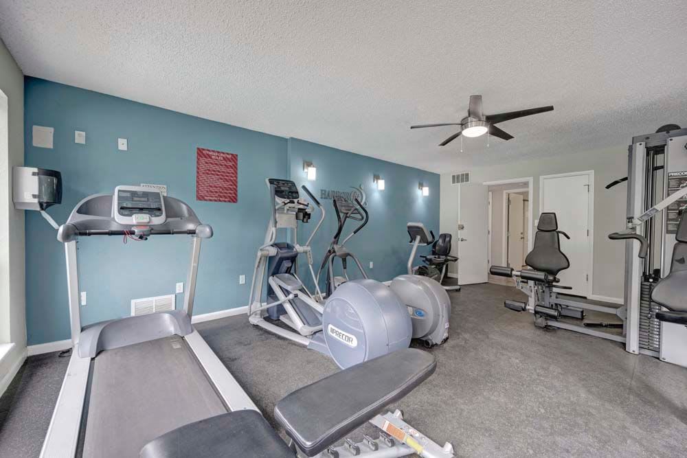 Fitness center at apartments in Arvada, Colorado