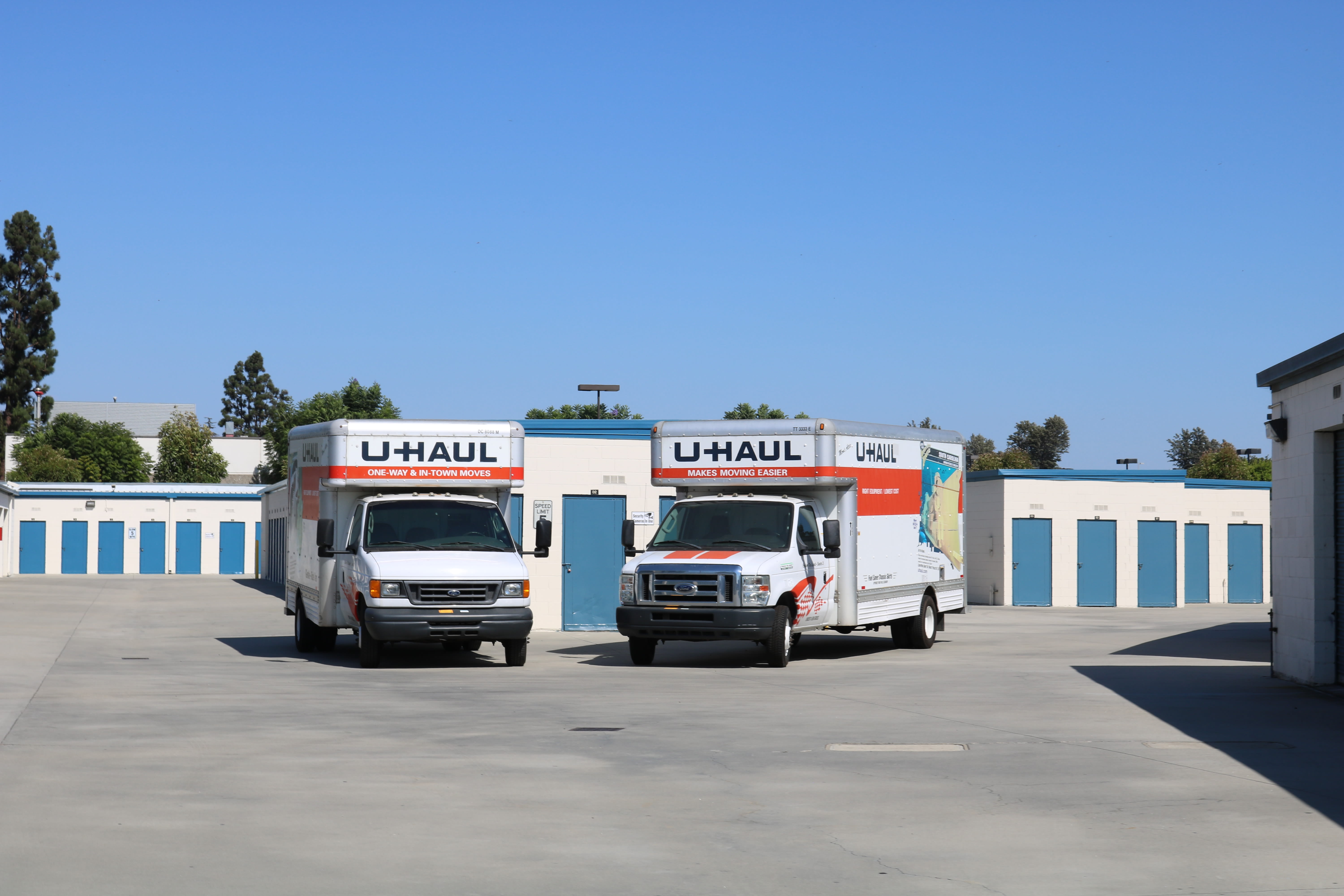 U-Haul trucks and tiered storage sizes at Golden State Storage - Gardena in Gardena, California