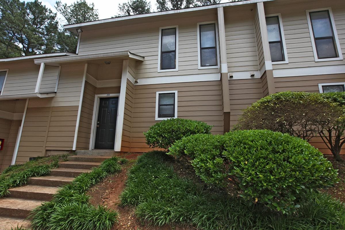 Steps up to an apartment building at 1700 Exchange in Norcross, Georgia