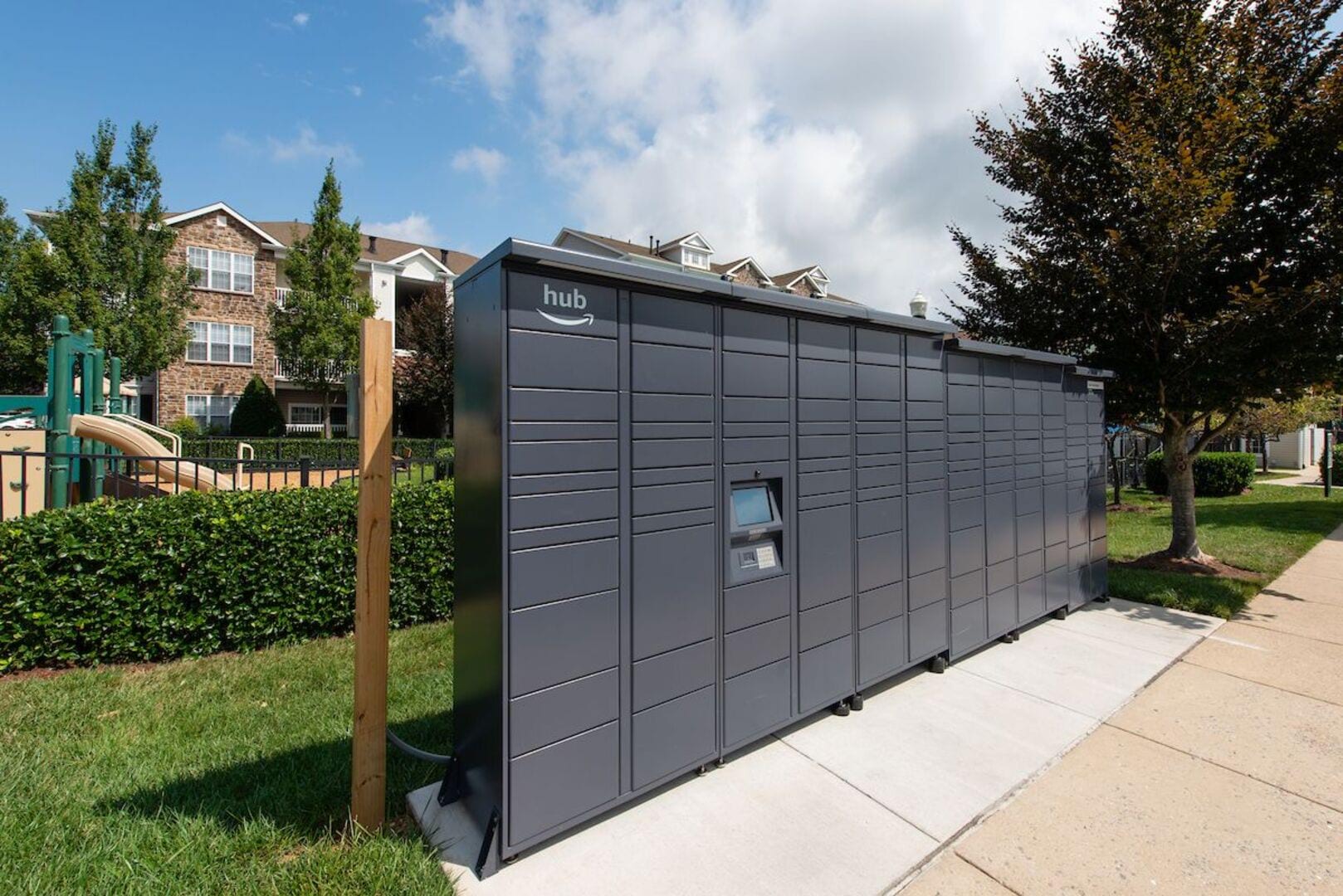 Package lockers provided for convenient and secure deliveries at The Elms at Germantown in Germantown, Maryland
