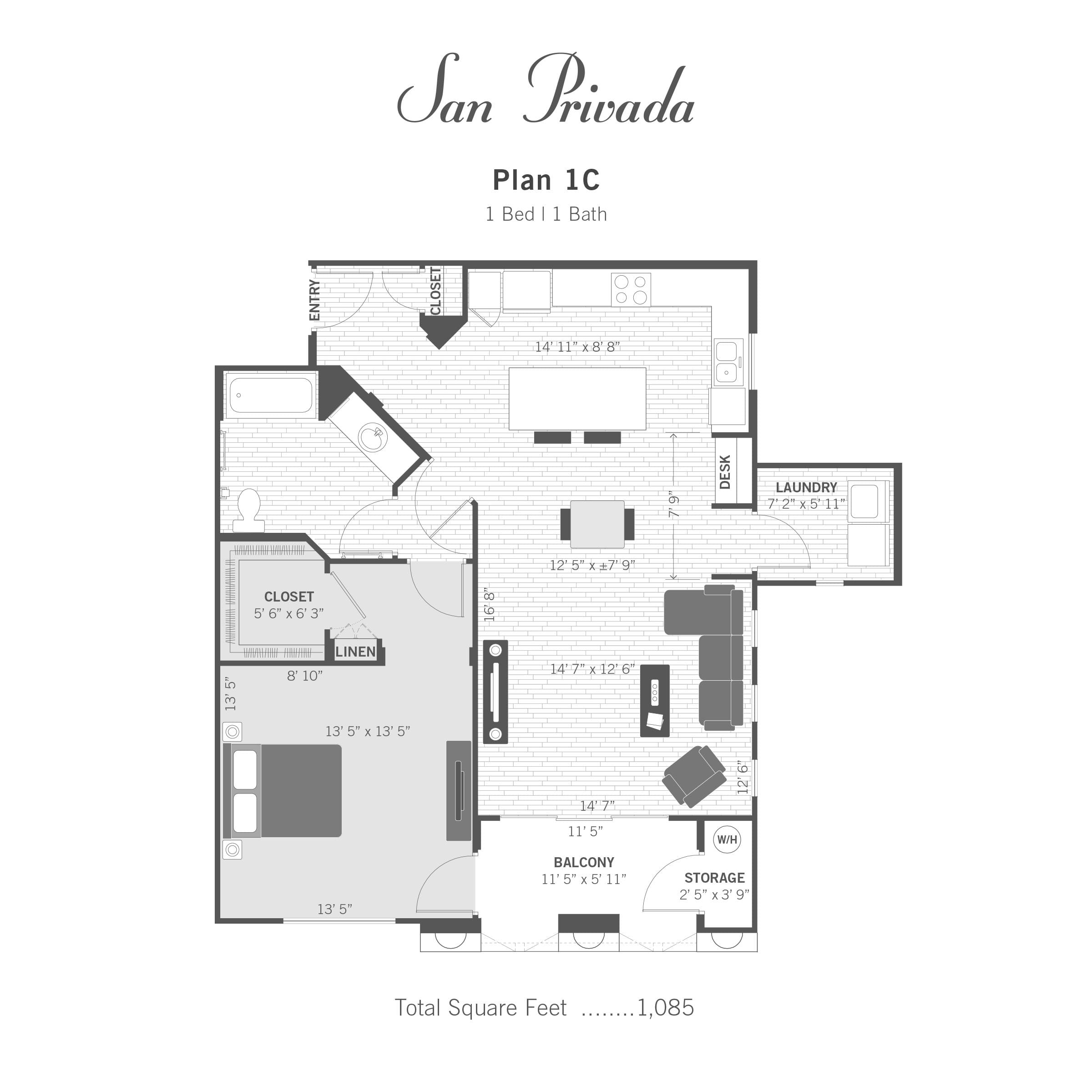 1C 2D floor plan image