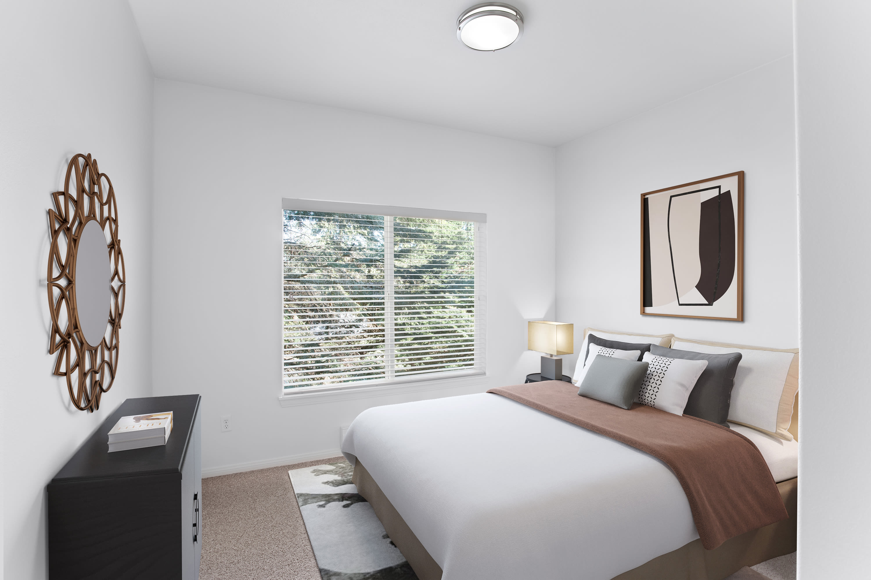 Unique Bedroom at River Trail Apartments in Puyallup, Washington