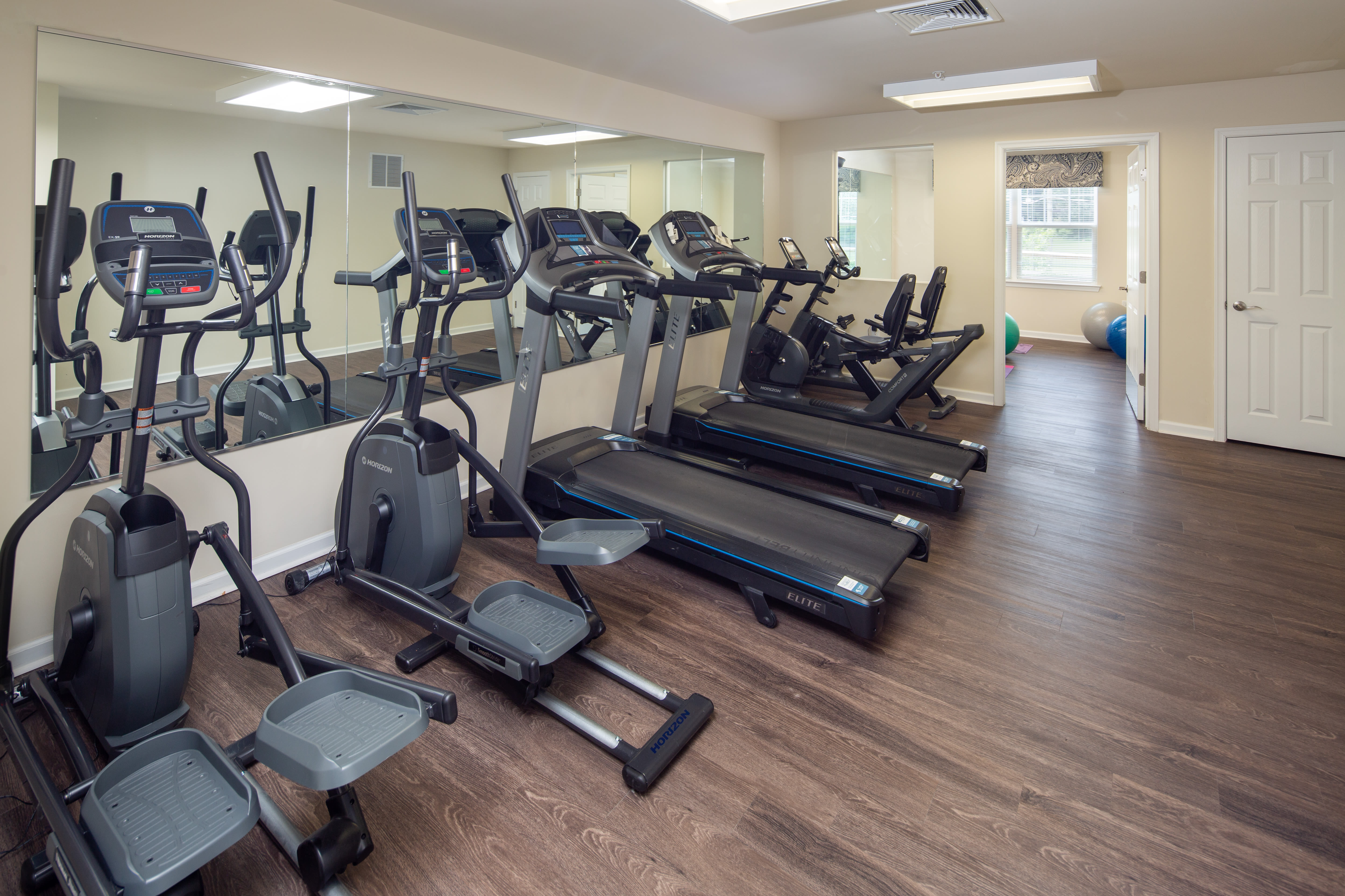 On-site fitness center at The Colony at Chews Landing in Blackwood, New Jersey