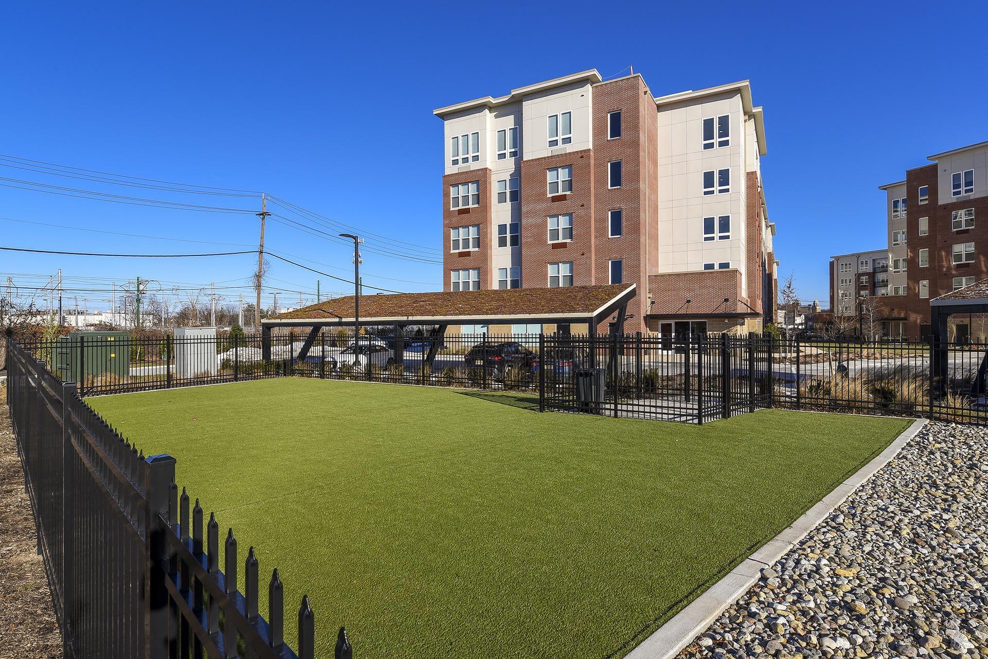 On-site dog park at SilverLake in Belleville, New Jersey