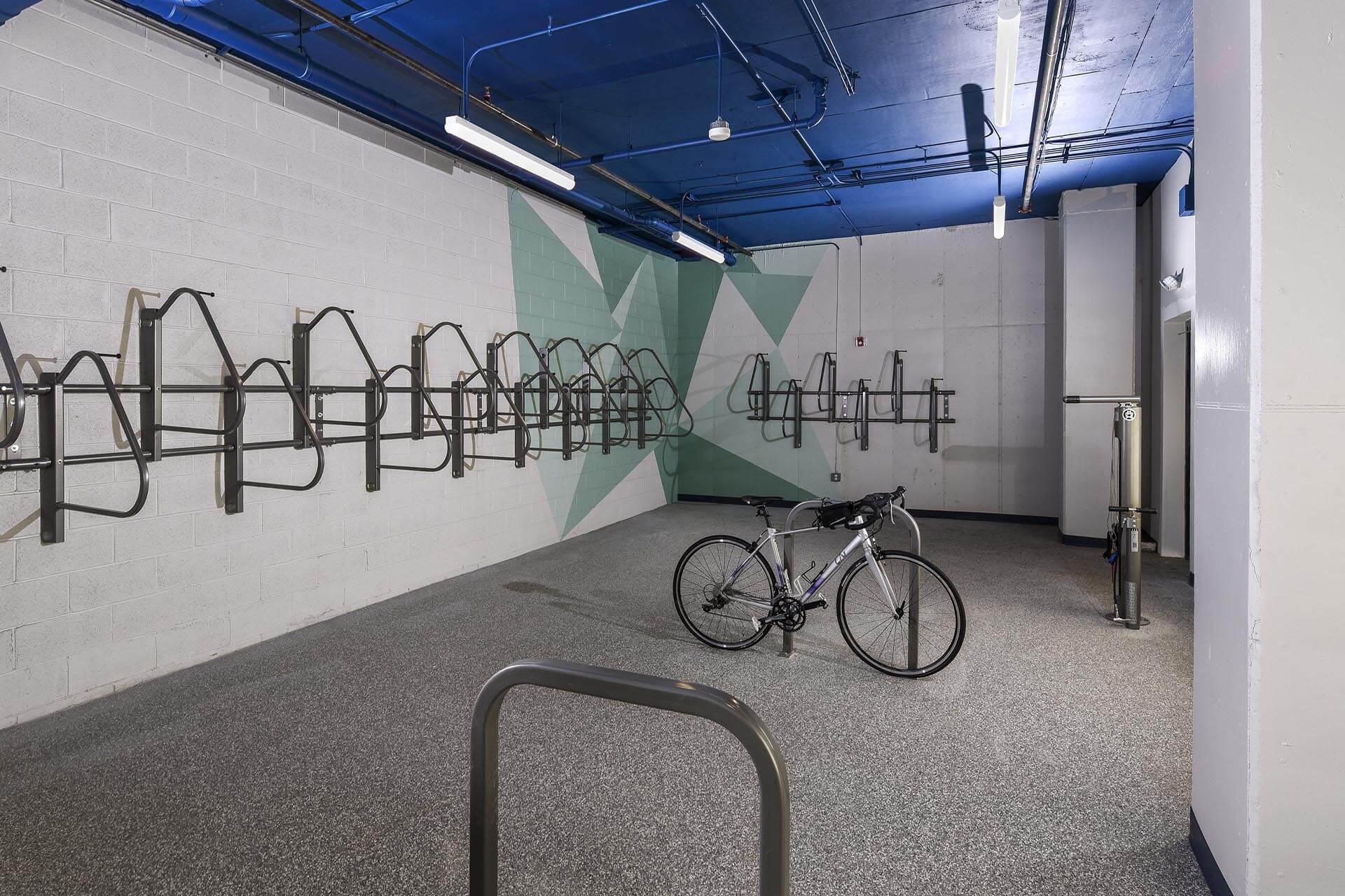 Secure bike storage at SilverLake in Belleville, New Jersey